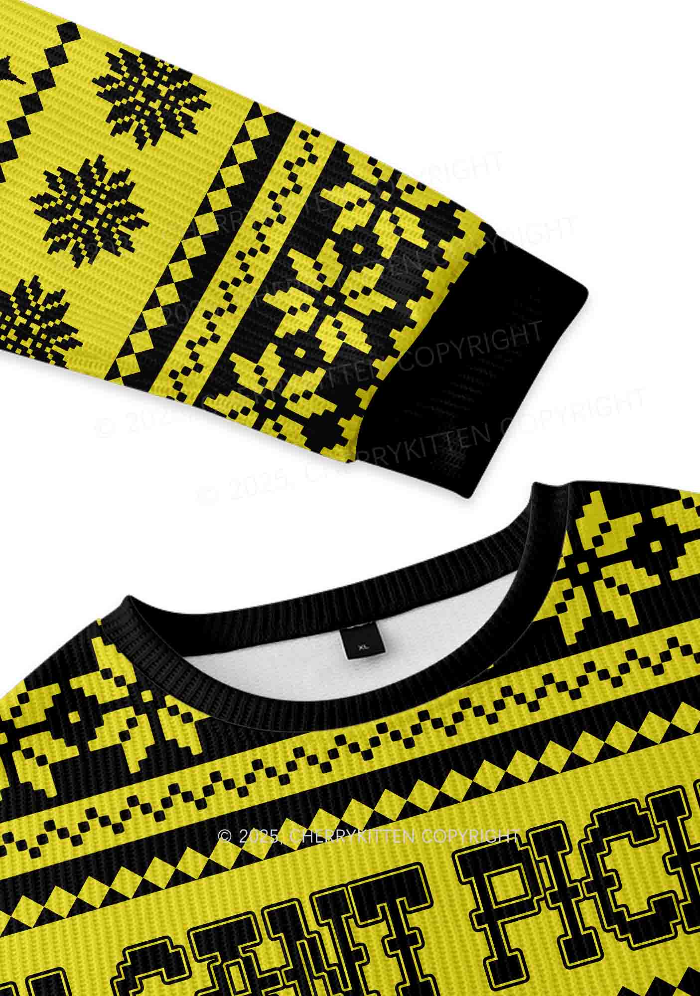 U Can Pick Ur Daddy Y2K Christmas Knit Sweatshirt Cherrykitten - Image 3