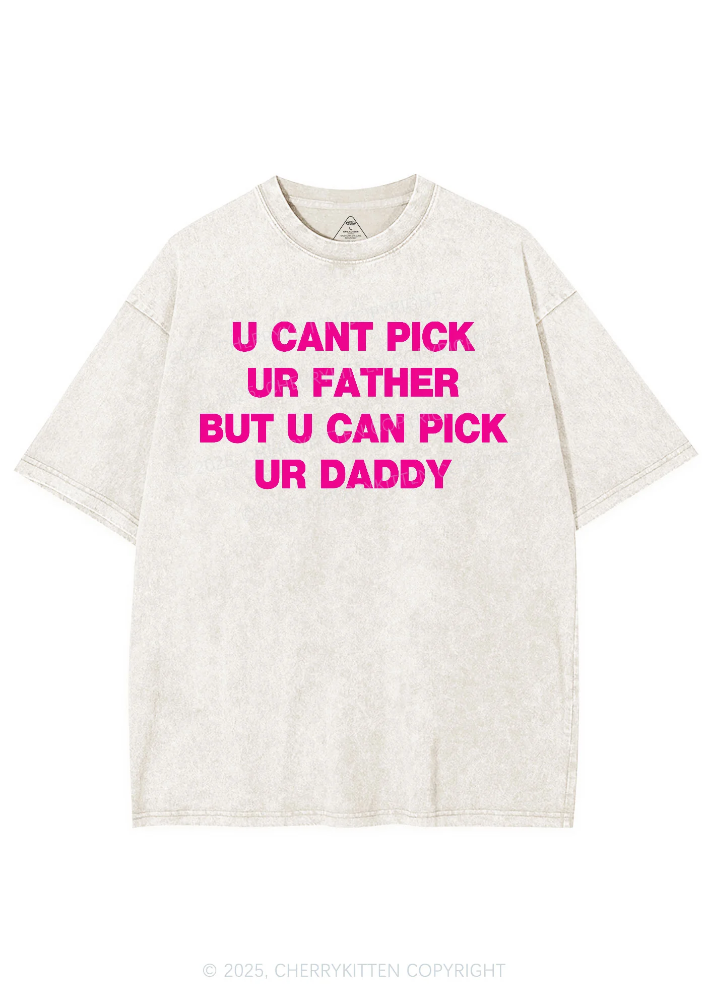 U Can Pick Ur Daddy Y2K Shirts Washed Tee Cherrykitten - Image 5