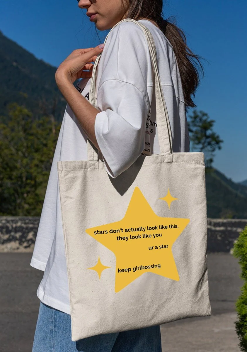 U R A Star Canvas Tote Bag - Image 3