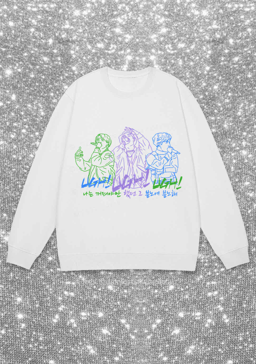 UGH Bangtan Rapline Kpop Y2K Sweatshirt Cherrykitten - Image 3