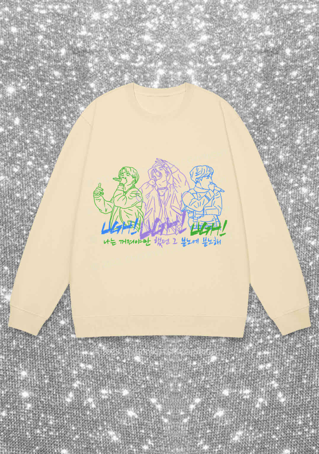 UGH Bangtan Rapline Kpop Y2K Sweatshirt Cherrykitten - Image 4