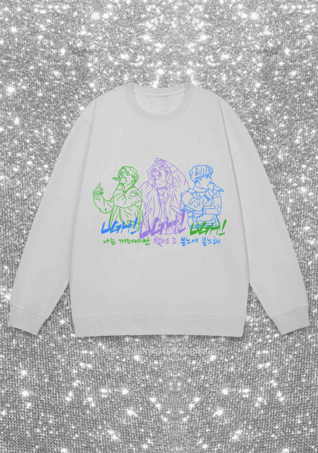 UGH Bangtan Rapline Kpop Y2K Sweatshirt Cherrykitten - Image 5