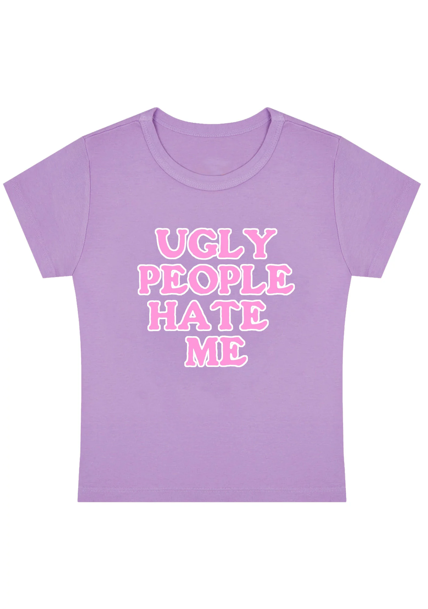 Ugly People Hate Me Y2K Baby Tee - Image 4