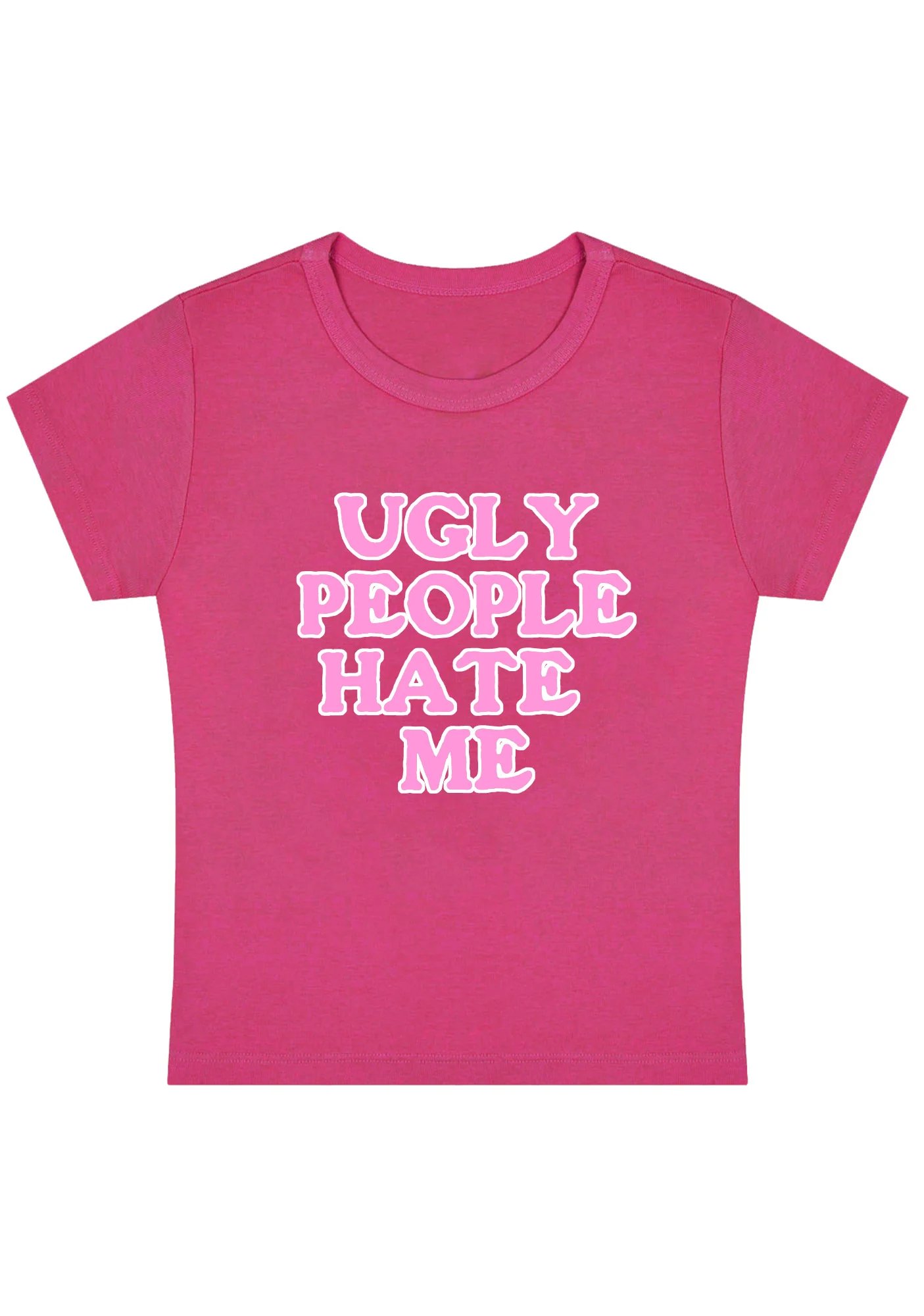 Ugly People Hate Me Y2K Baby Tee - Image 5