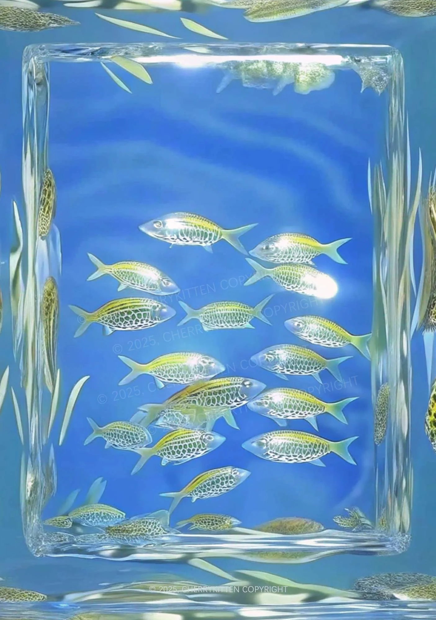 Undersea Fish Y2K Print Midi Skirt Cherrykitten - Image 2