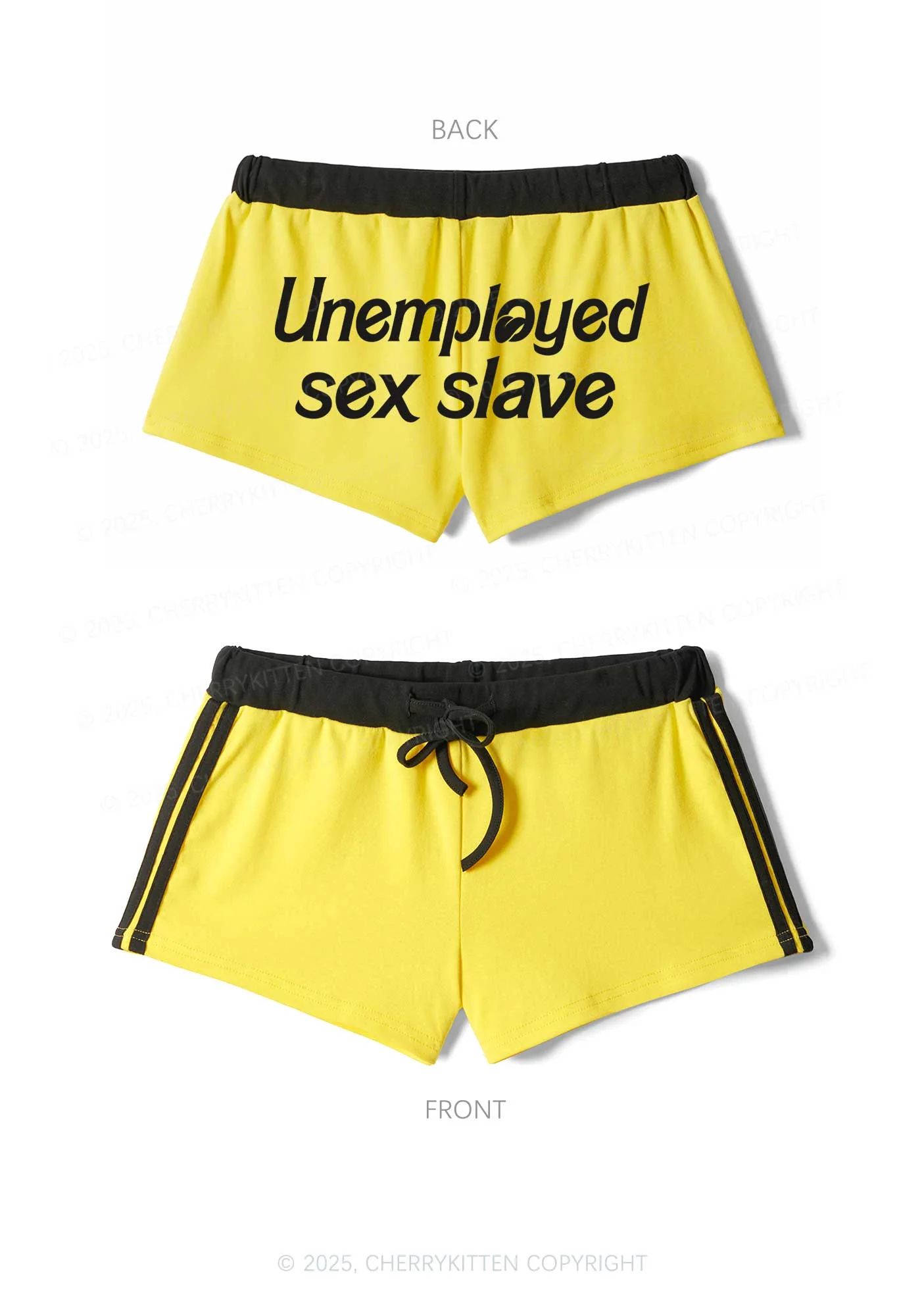 Unemployed Sx Slave Y2K Drawstring Mini Shorts Cherrykitten - Image 4