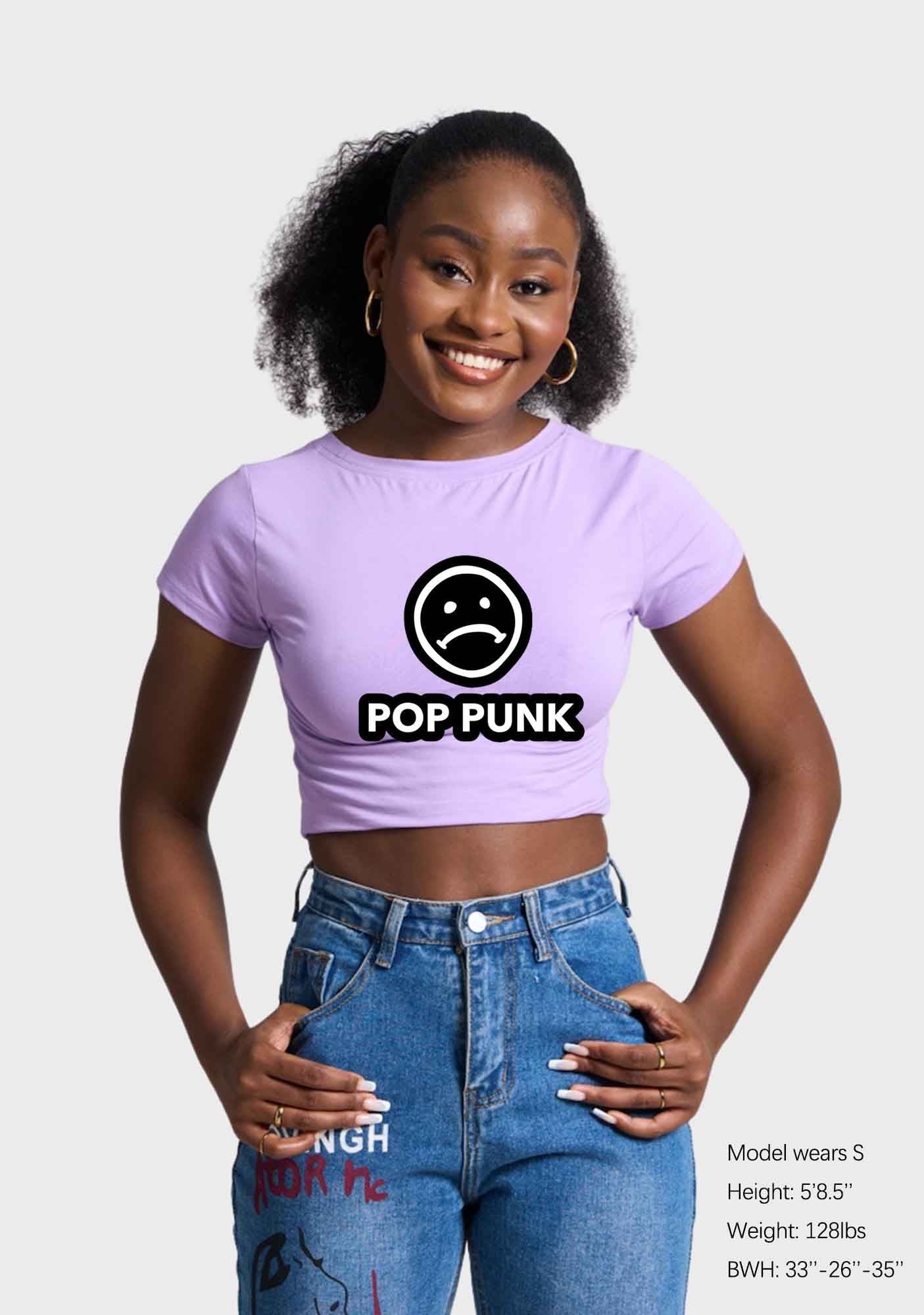 Unhappy Pop Punk Y2K Baby Tee - Image 2