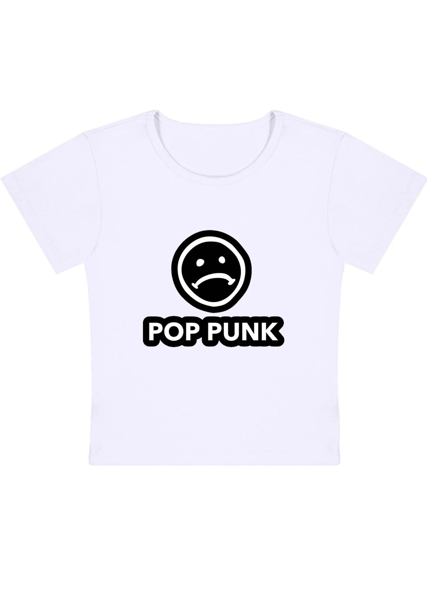 Unhappy Pop Punk Y2K Baby Tee - Image 3