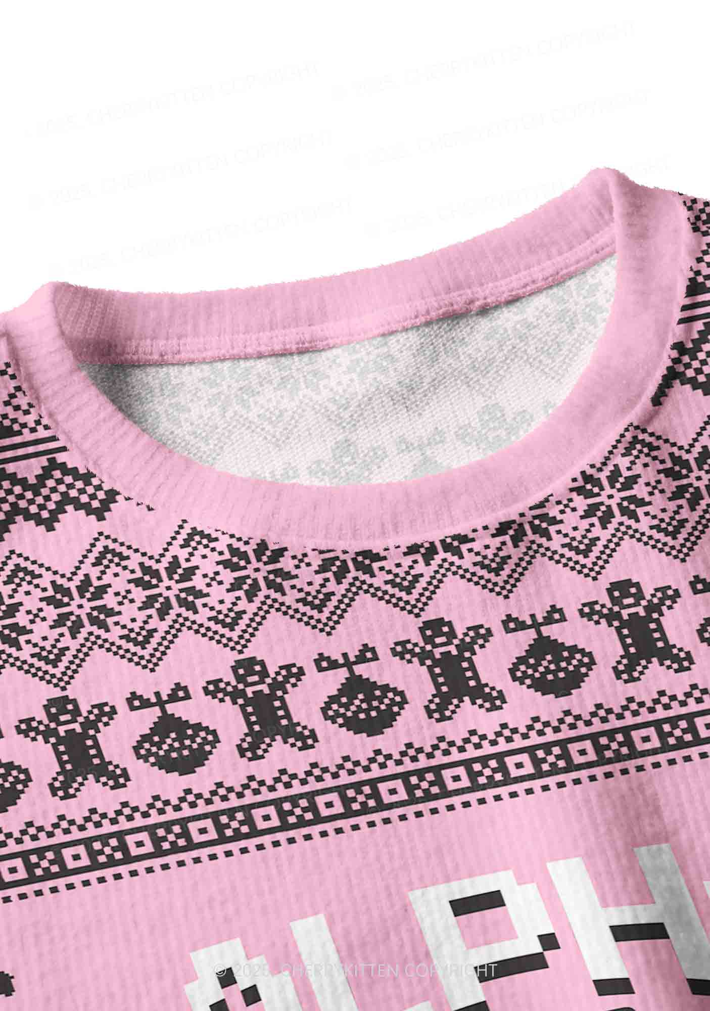 Unicorn Alpha Male Y2K Christmas Crop Knit Sweatshirt Cherrykitten - Image 4