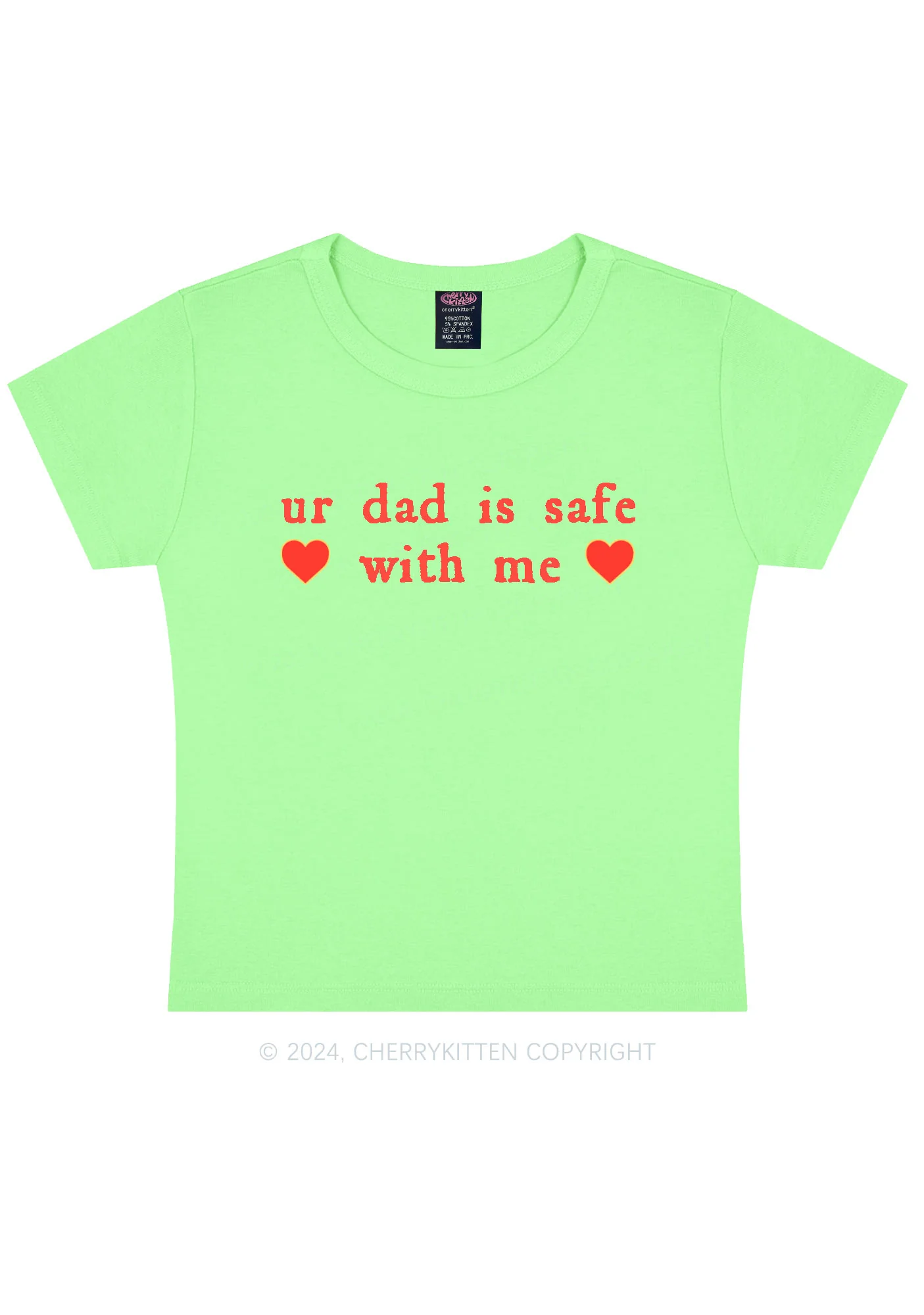 Ur Dad Is Safe With Me Y2K Baby Tee Cherrykitten - Image 11