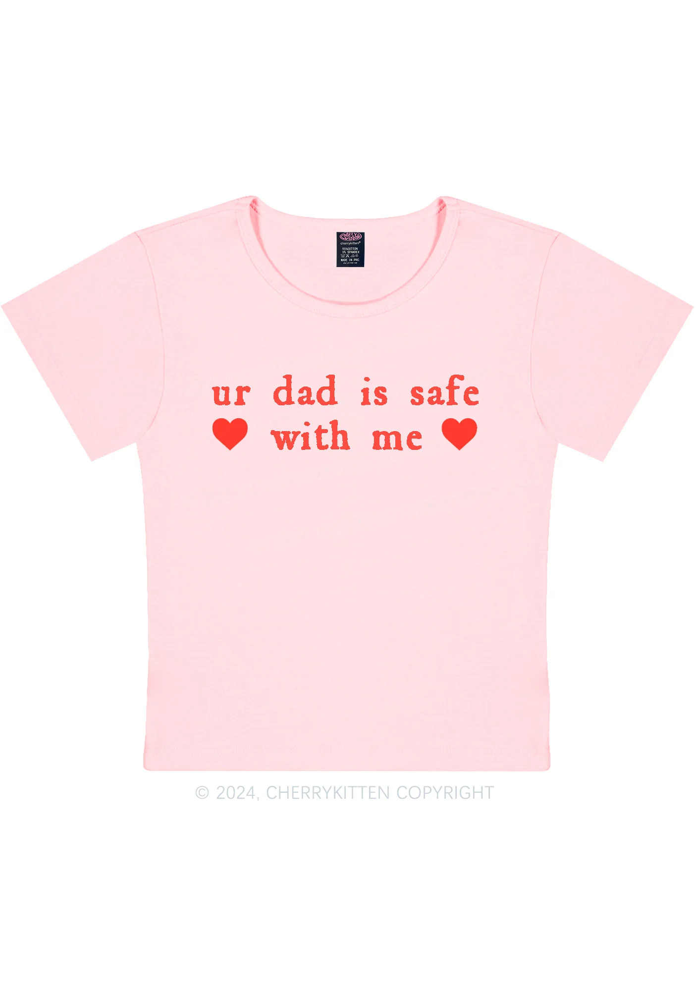 Ur Dad Is Safe With Me Y2K Baby Tee Cherrykitten - Image 12