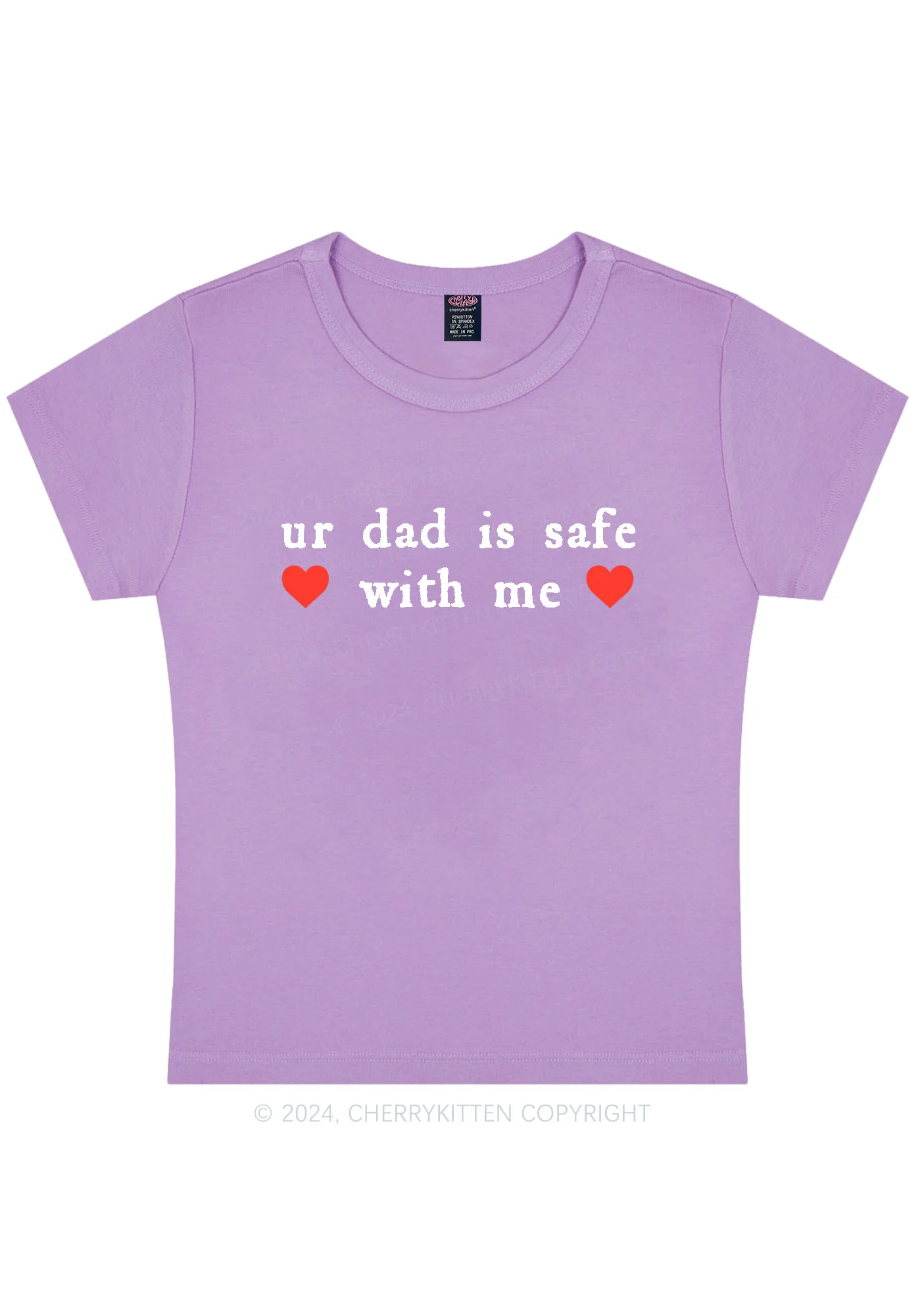 Ur Dad Is Safe With Me Y2K Baby Tee Cherrykitten - Image 7
