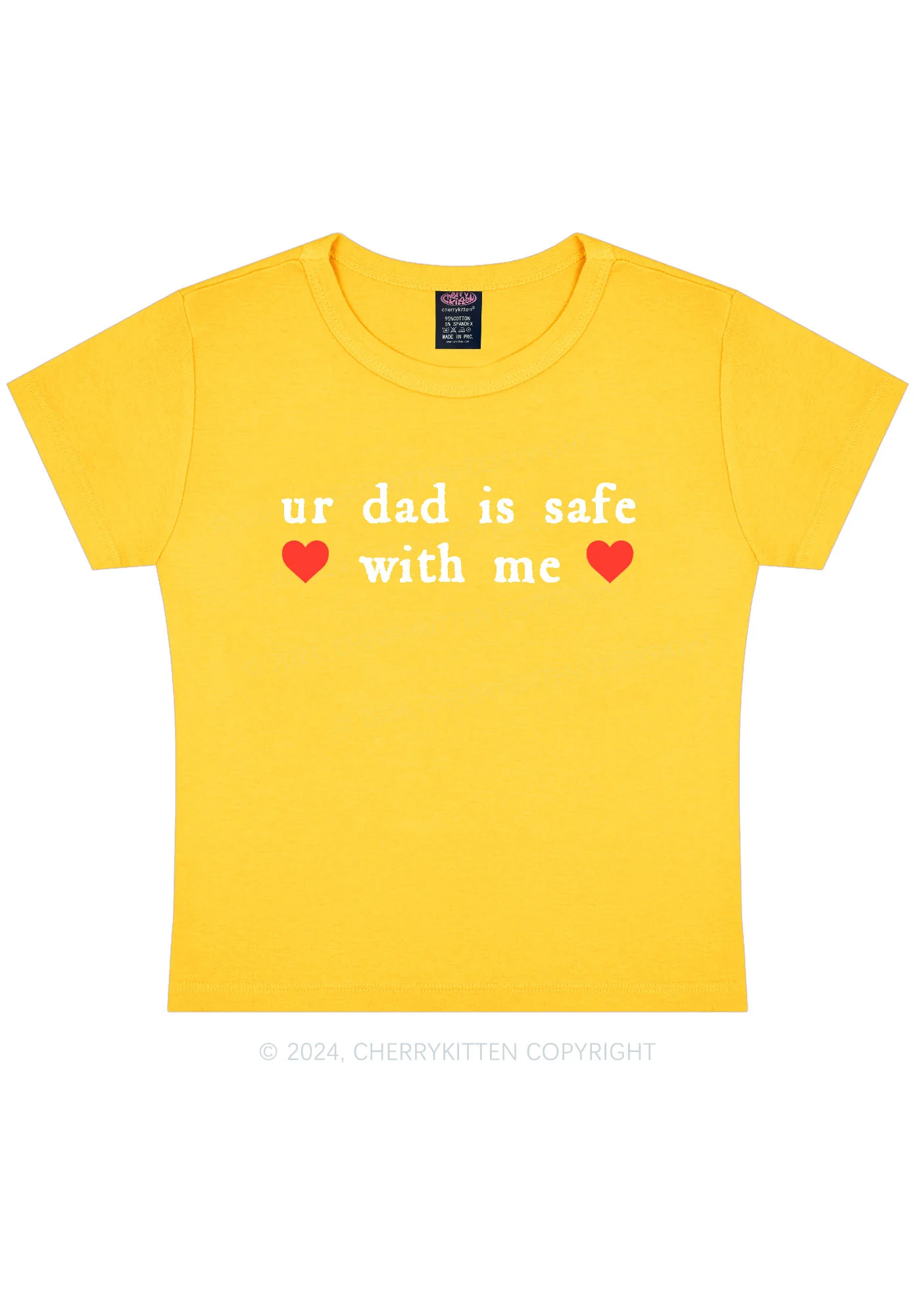Ur Dad Is Safe With Me Y2K Baby Tee Cherrykitten - Image 9