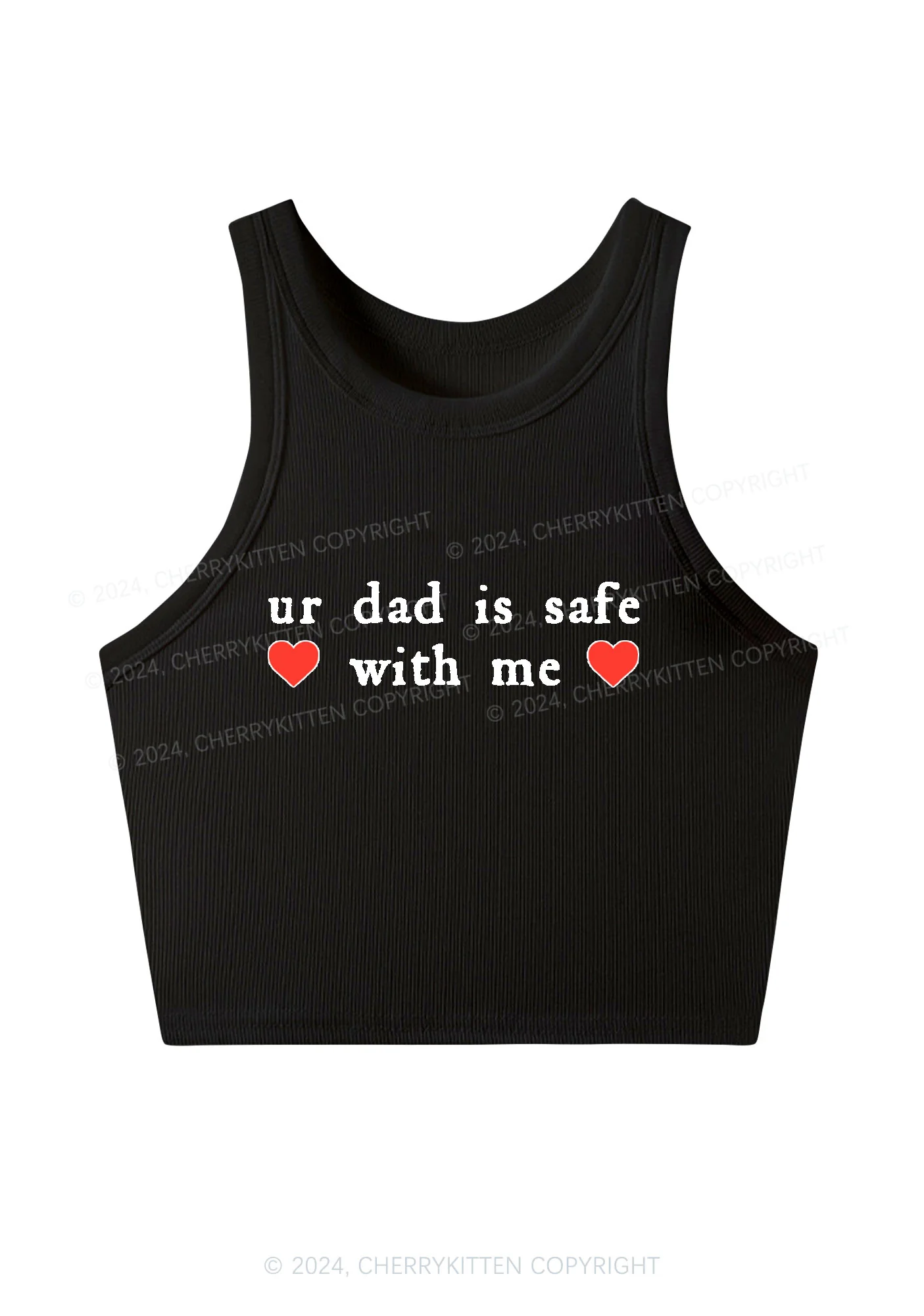 Ur Dad Is Safe With Me Y2K Crop Tank Top Cherrykitten - Image 3
