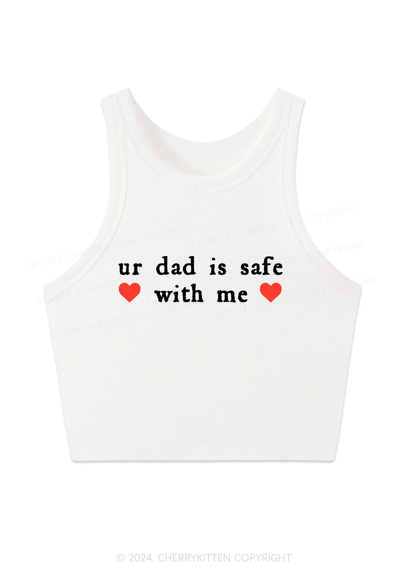 Ur Dad Is Safe With Me Y2K Crop Tank Top Cherrykitten - Image 4