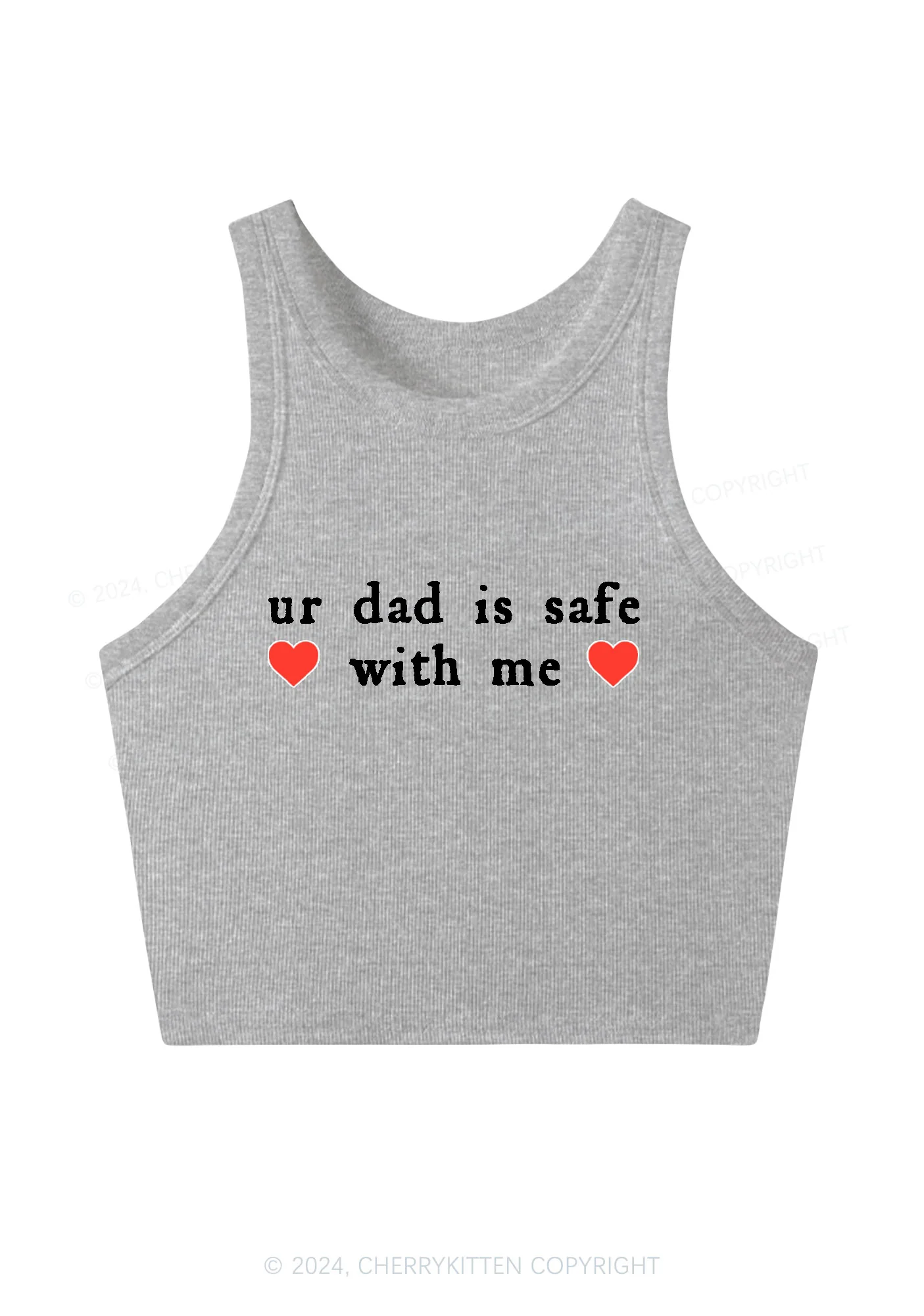 Ur Dad Is Safe With Me Y2K Crop Tank Top Cherrykitten - Image 5