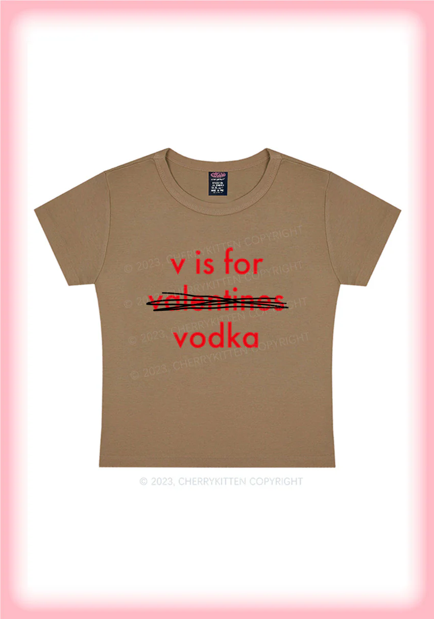 V Is For Valentines Vodka Y2K Baby Tee Cherrykitten - Image 8