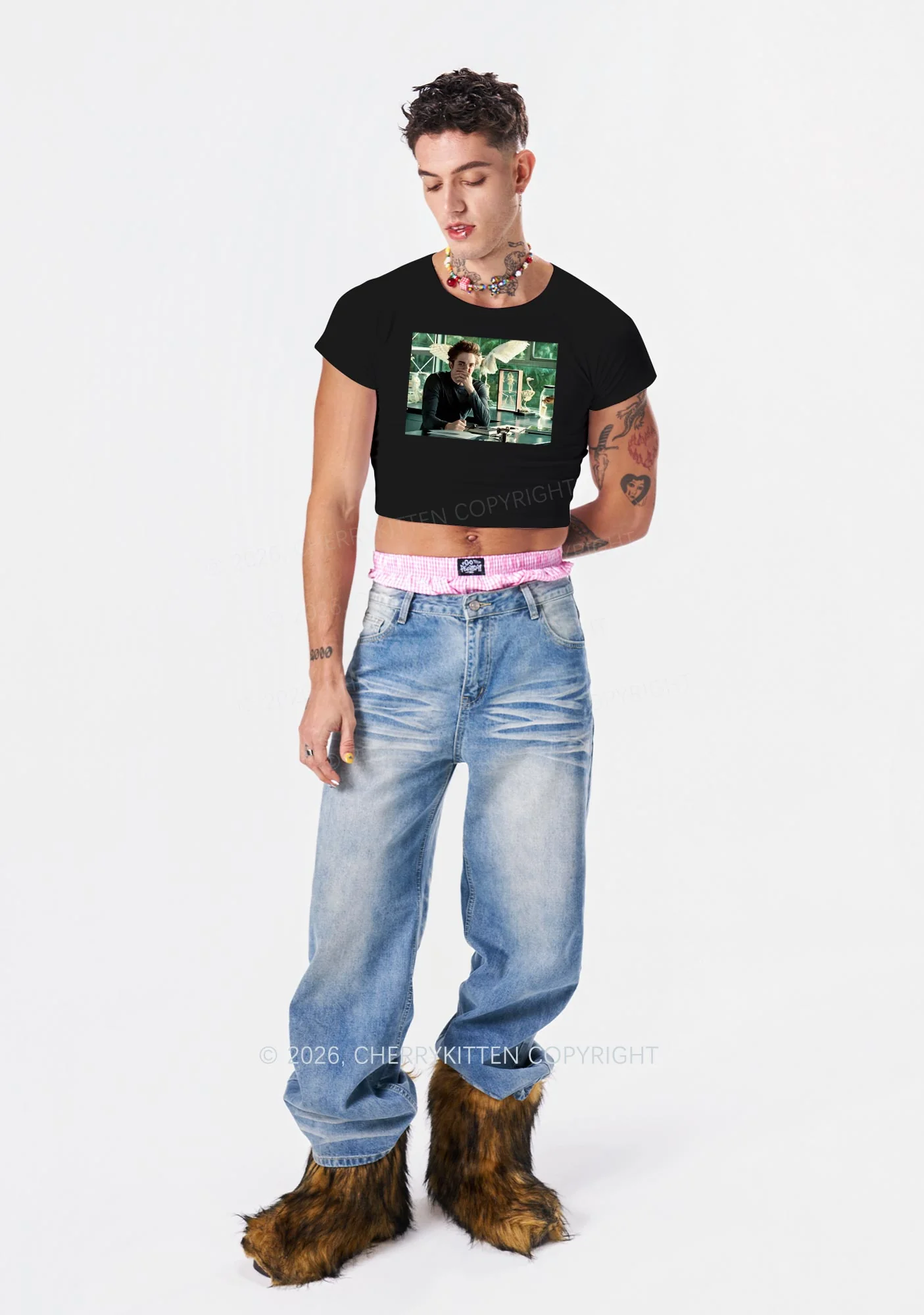 Vampire Boy Y2K Baby Tee Cherrykitten - Image 2