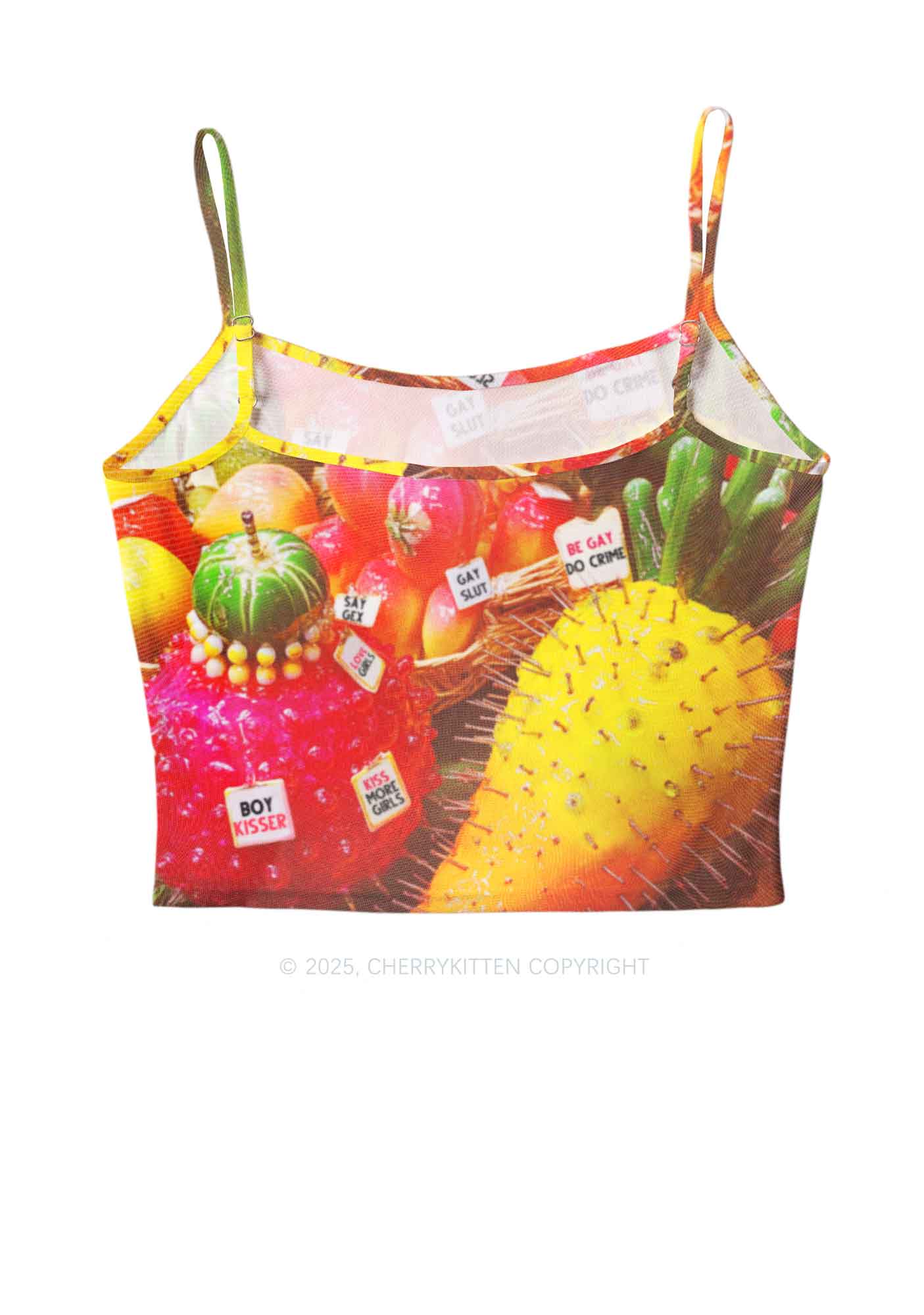 Various Fruits Pride Y2K Mesh Cami Tank Cherrykitten - Image 3