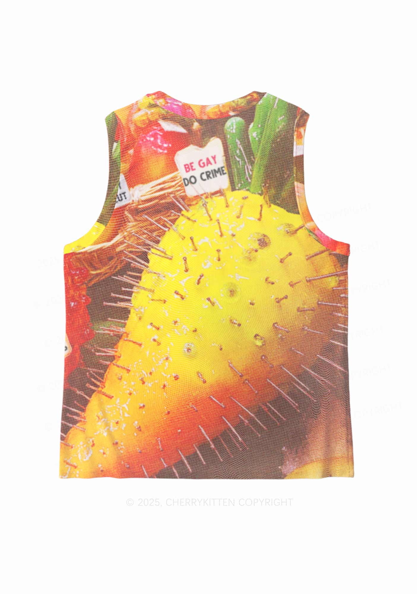 Various Fruits Pride Y2K Mesh Muscle Tank Cherrykitten - Image 3