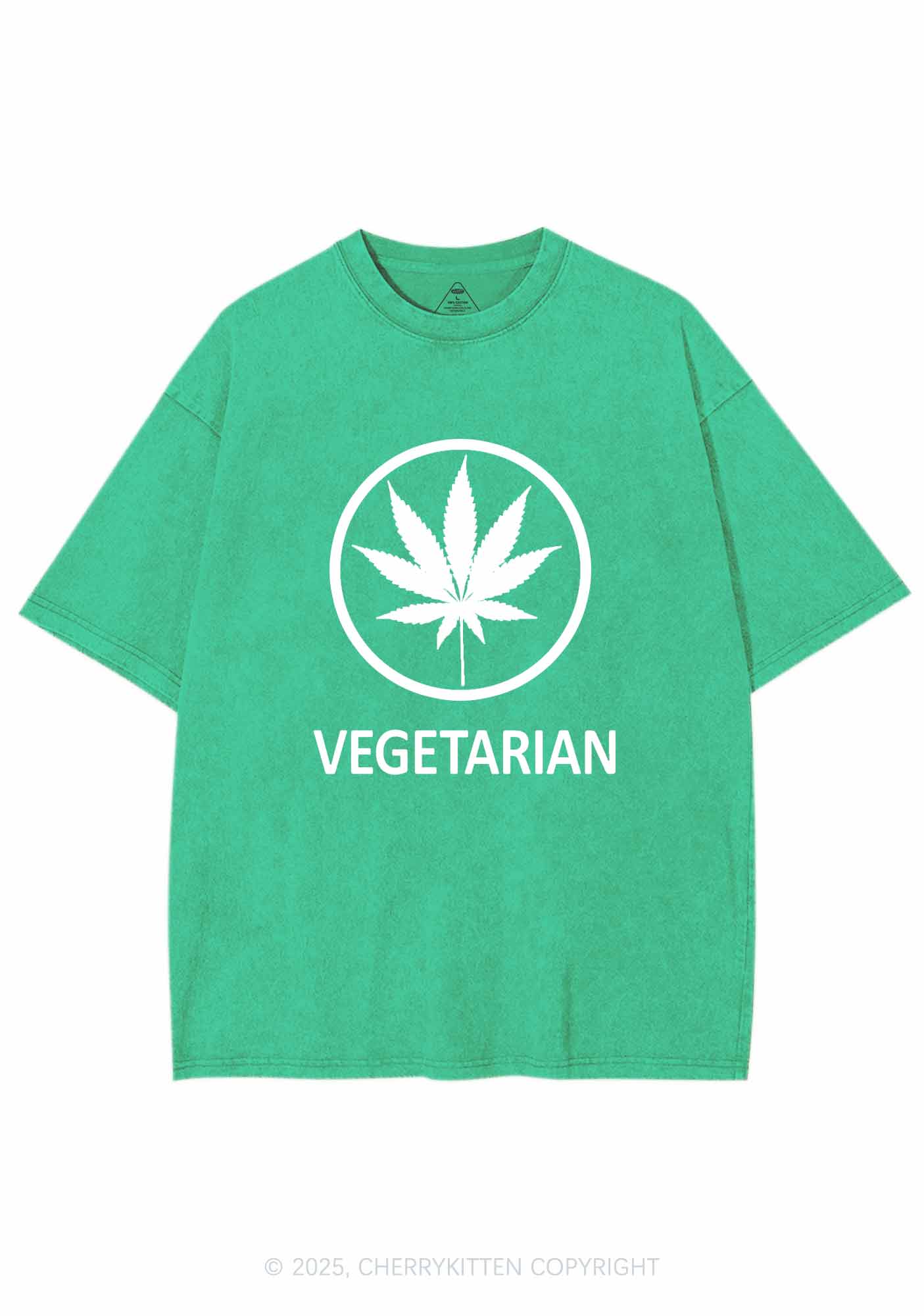 Vegetarian Y2K Washed Tee Cherrykitten - Image 3