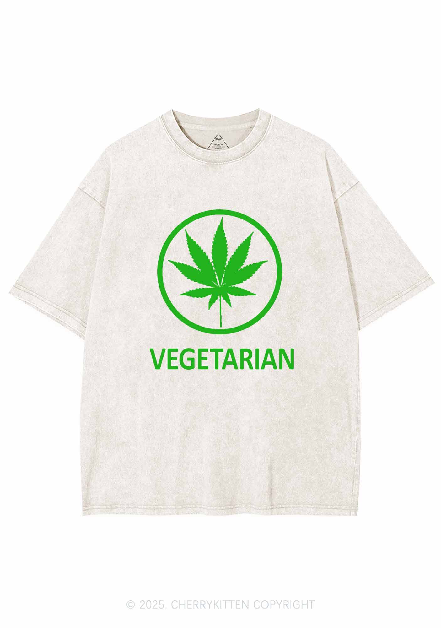 Vegetarian Y2K Washed Tee Cherrykitten - Image 4