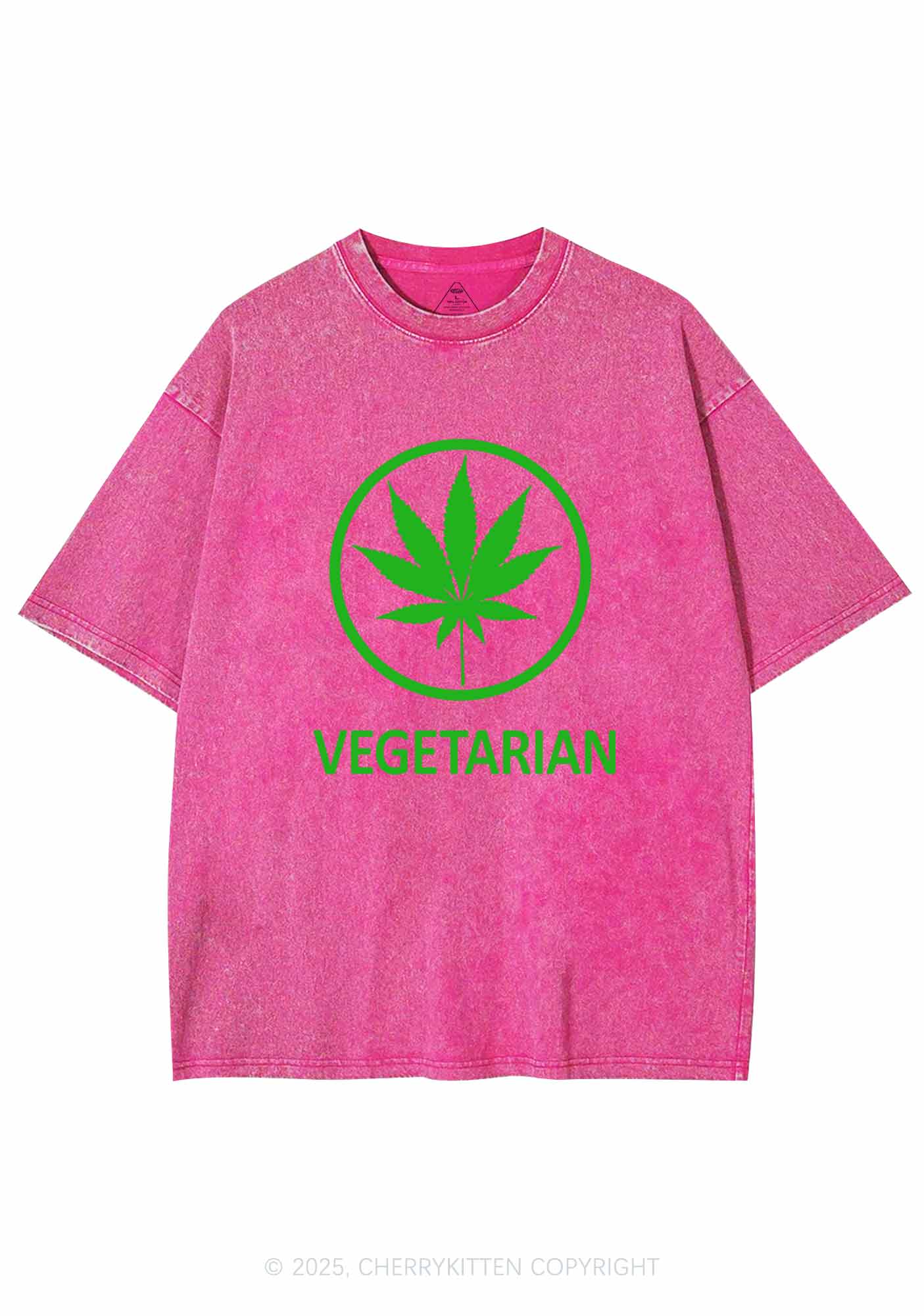 Vegetarian Y2K Washed Tee Cherrykitten - Image 5