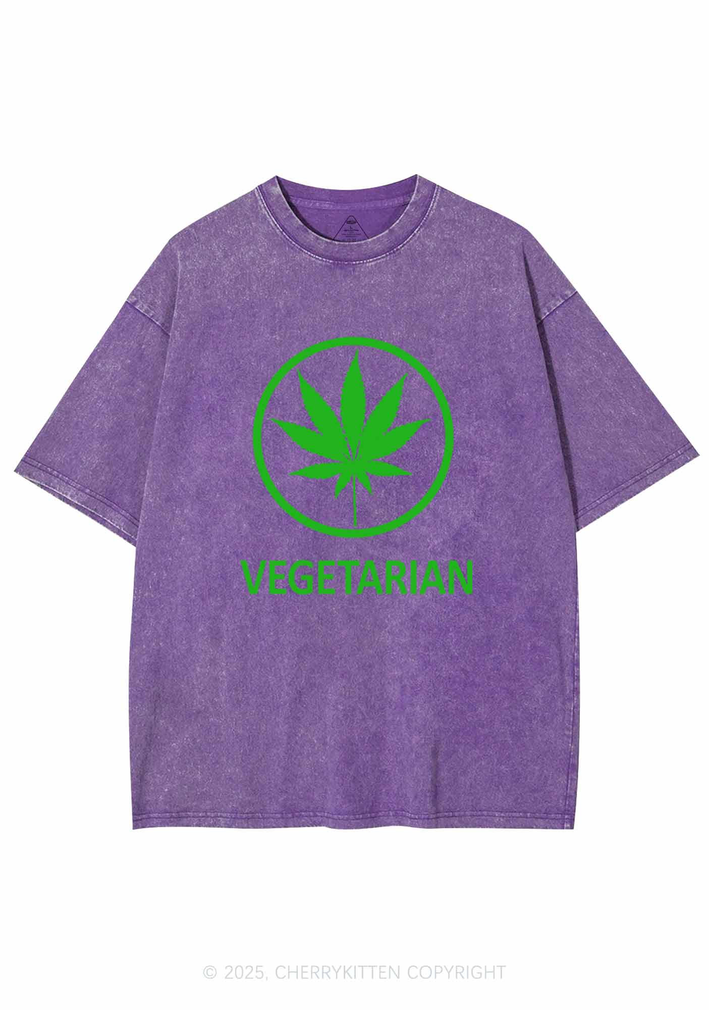 Vegetarian Y2K Washed Tee Cherrykitten - Image 6