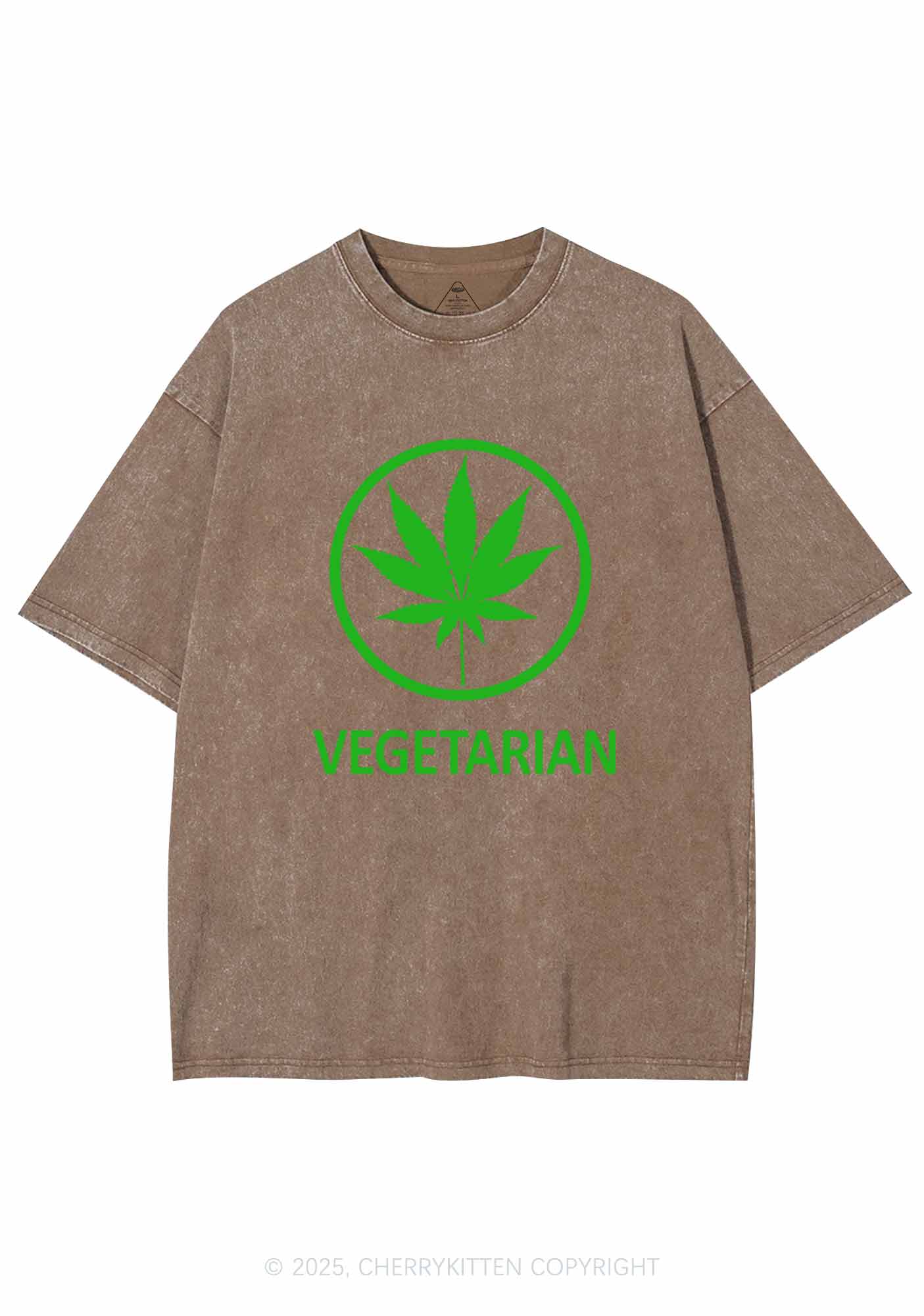 Vegetarian Y2K Washed Tee Cherrykitten - Image 7