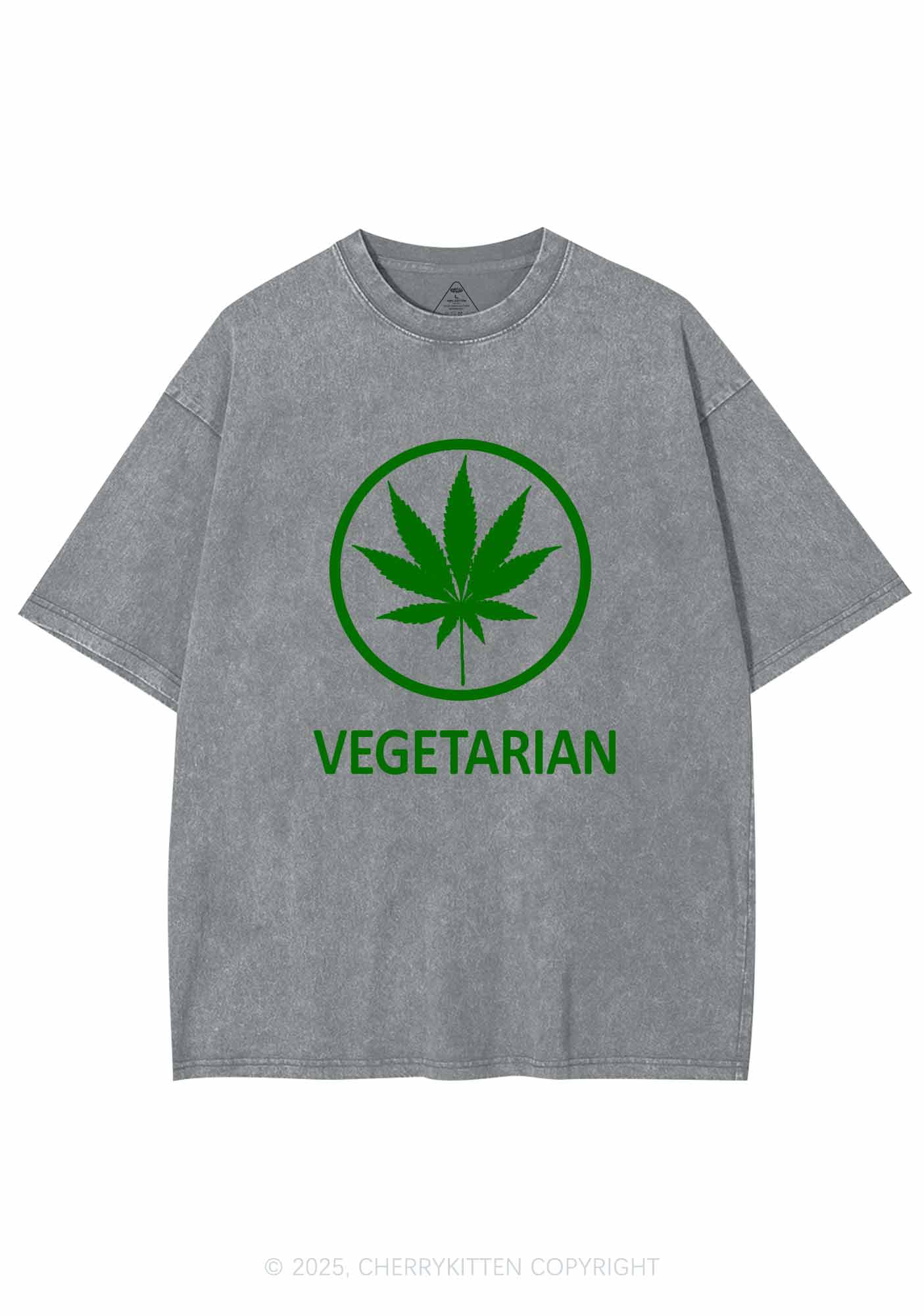 Vegetarian Y2K Washed Tee Cherrykitten - Image 8