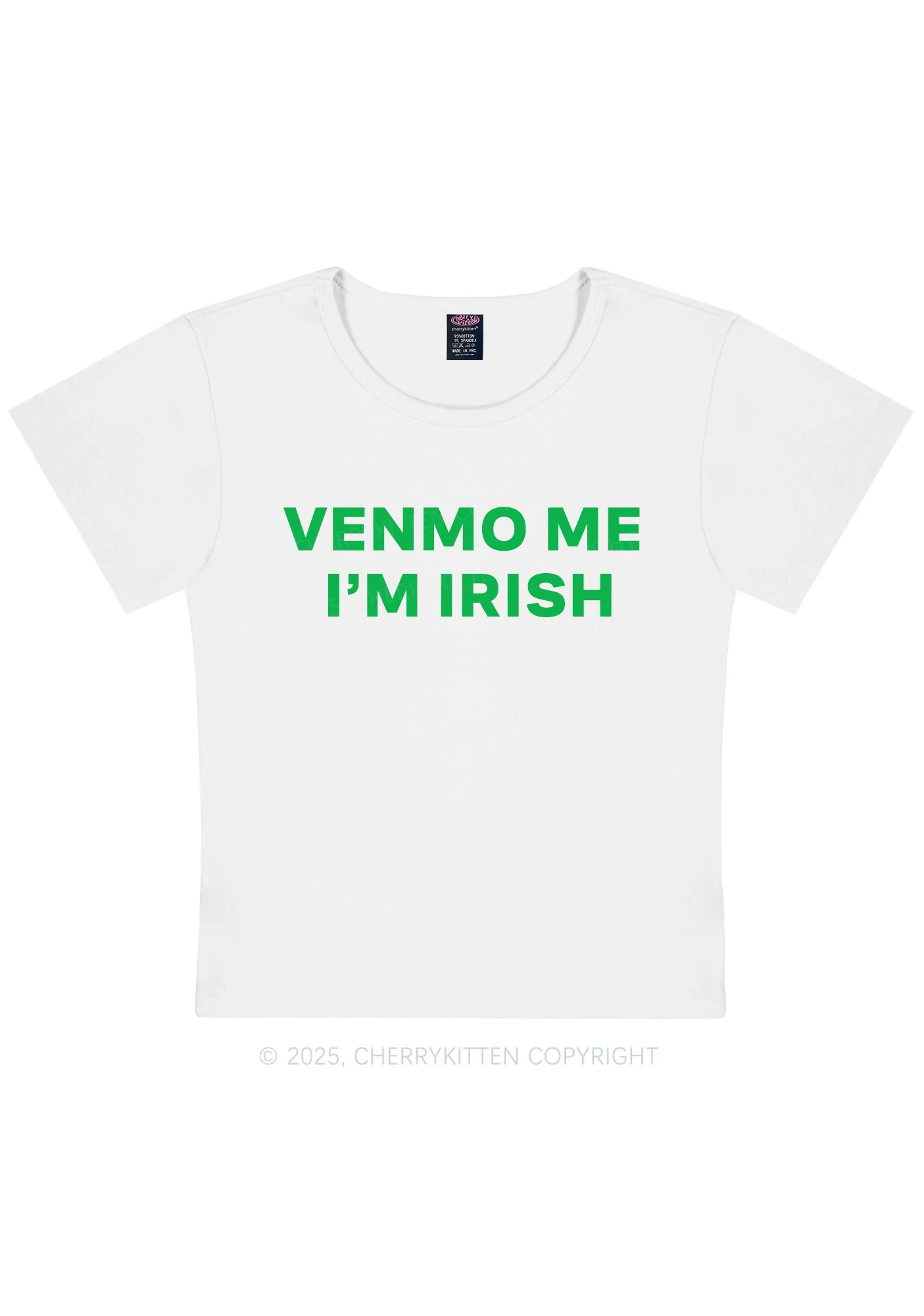 Venmo Me Im Irish St Patricks Y2K Baby Tee Cherrykitten - Image 3