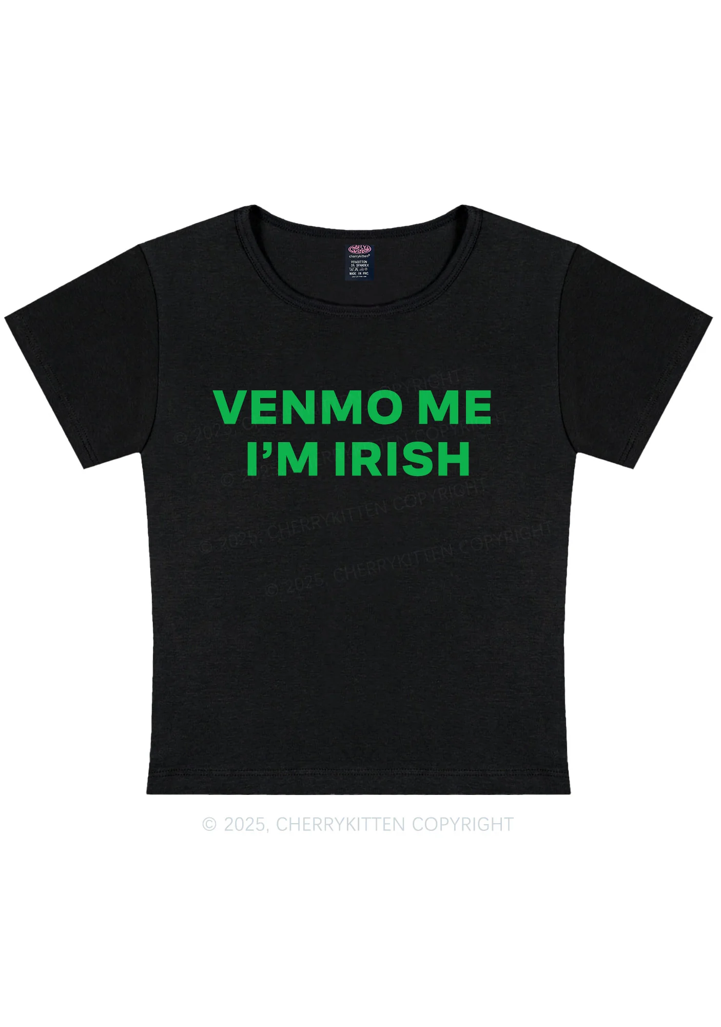 Venmo Me Im Irish St Patricks Y2K Baby Tee Cherrykitten - Image 4