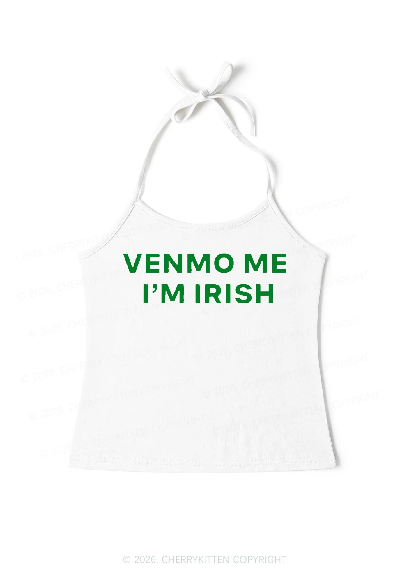 Venmo Me Im Irish St Patricks Y2K Halter Neck Cami Cherrykitten - Image 3