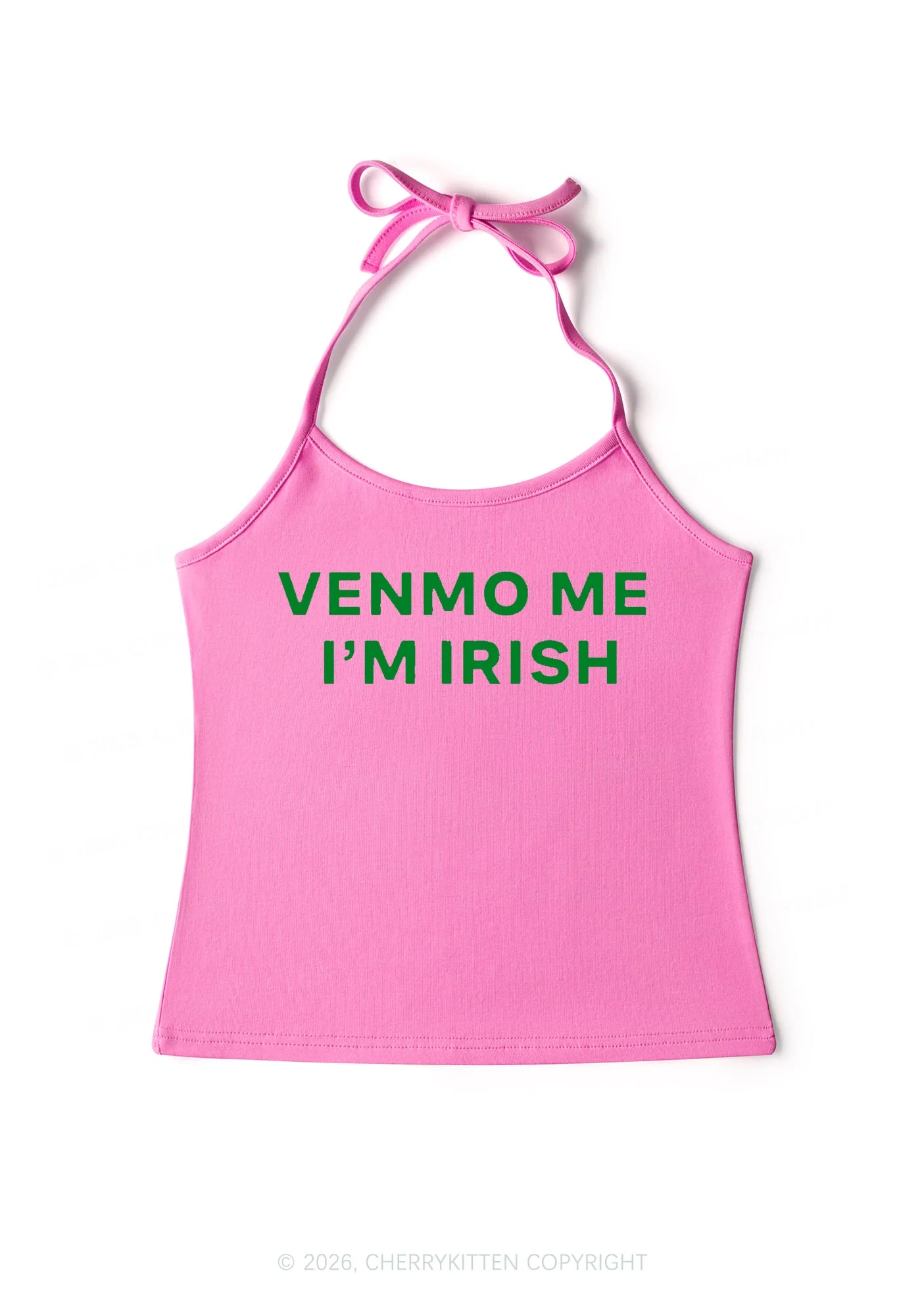 Venmo Me Im Irish St Patricks Y2K Halter Neck Cami Cherrykitten - Image 4