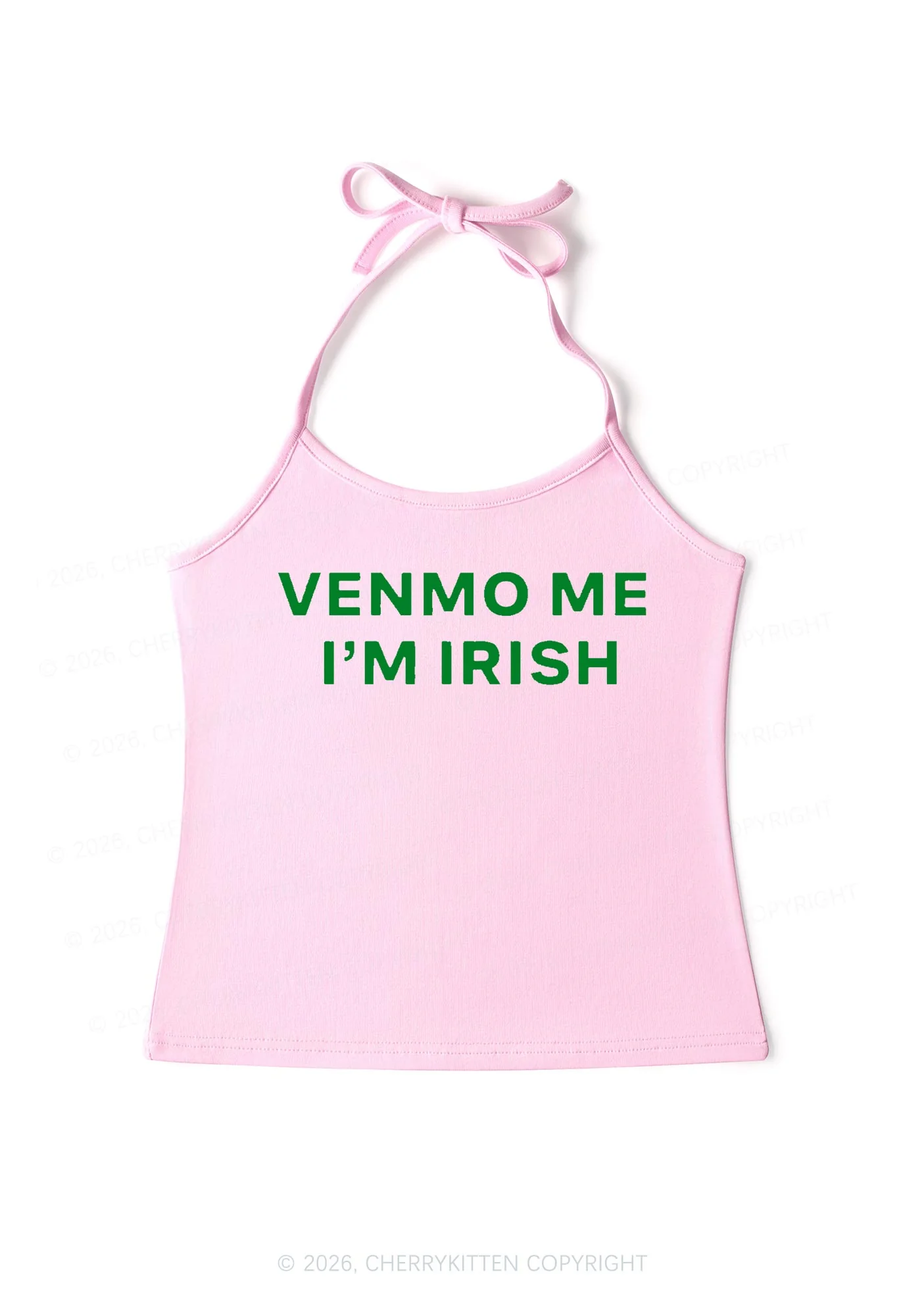 Venmo Me Im Irish St Patricks Y2K Halter Neck Cami Cherrykitten - Image 5