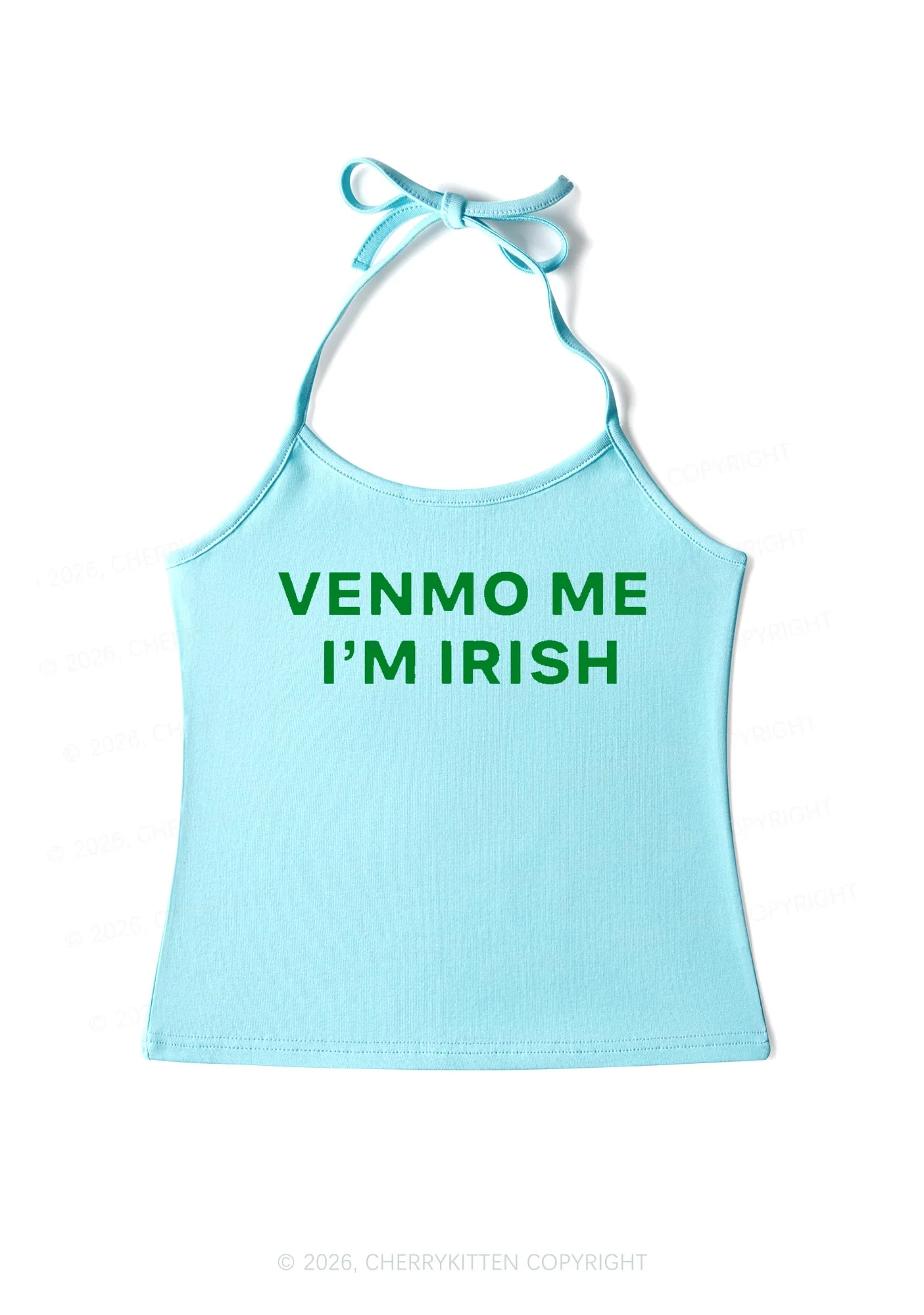 Venmo Me Im Irish St Patricks Y2K Halter Neck Cami Cherrykitten - Image 6