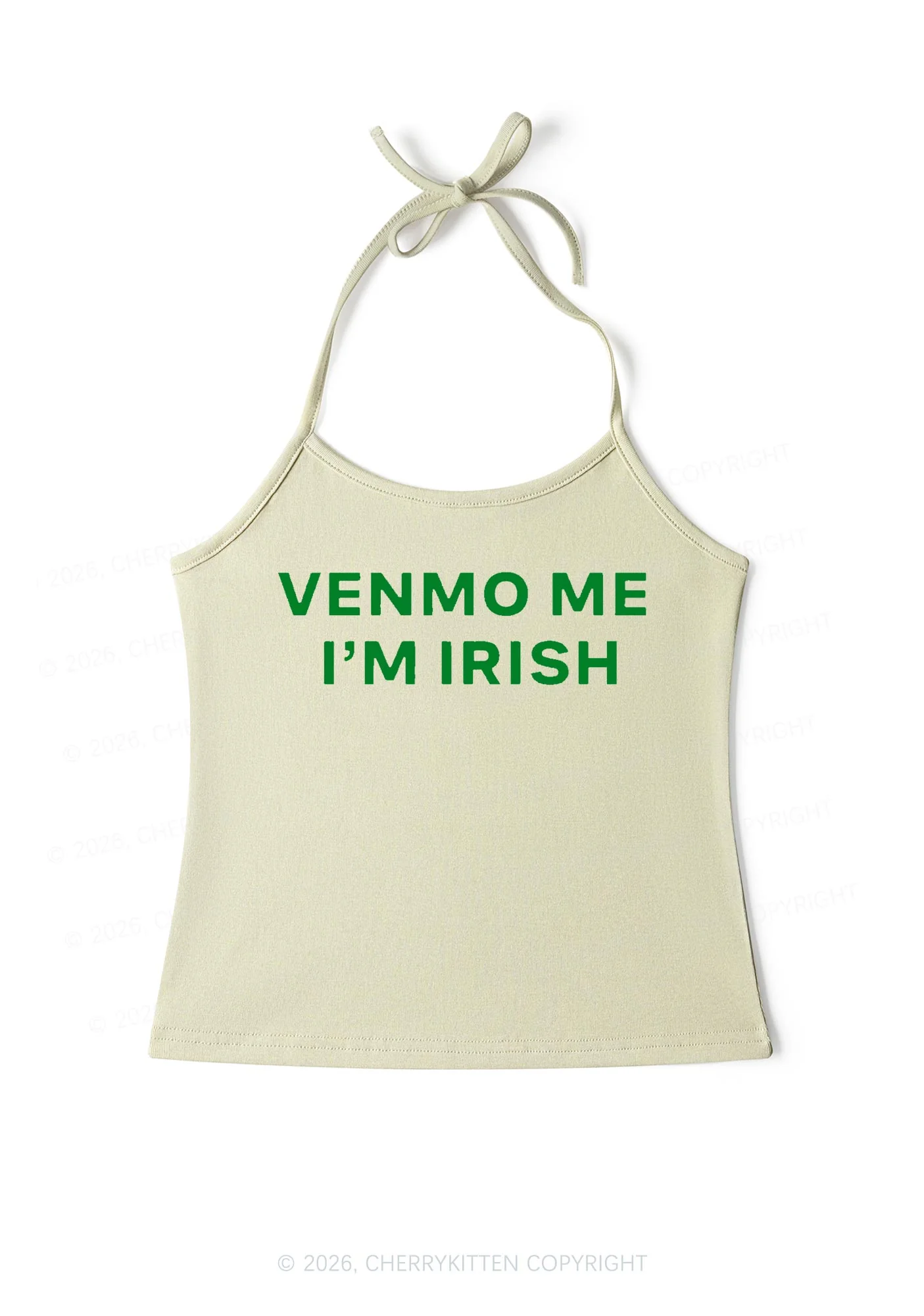 Venmo Me Im Irish St Patricks Y2K Halter Neck Cami Cherrykitten - Image 7