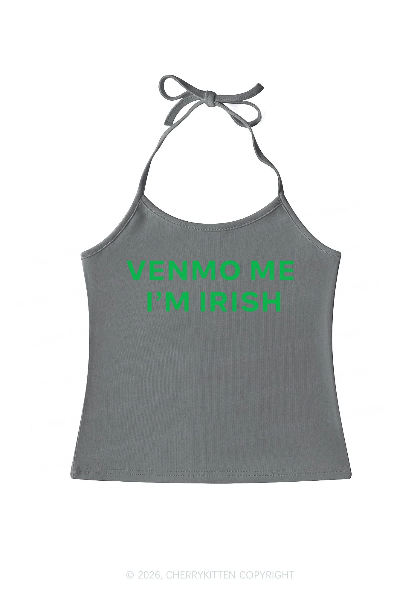 Venmo Me Im Irish St Patricks Y2K Halter Neck Cami Cherrykitten - Image 8