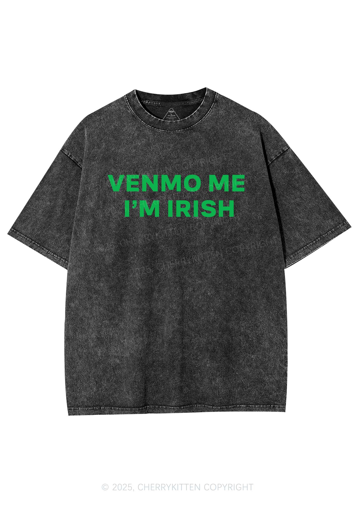 Venmo Me Im Irish St Patricks Y2K Shirts Washed Tee Cherrykitten - Image 3
