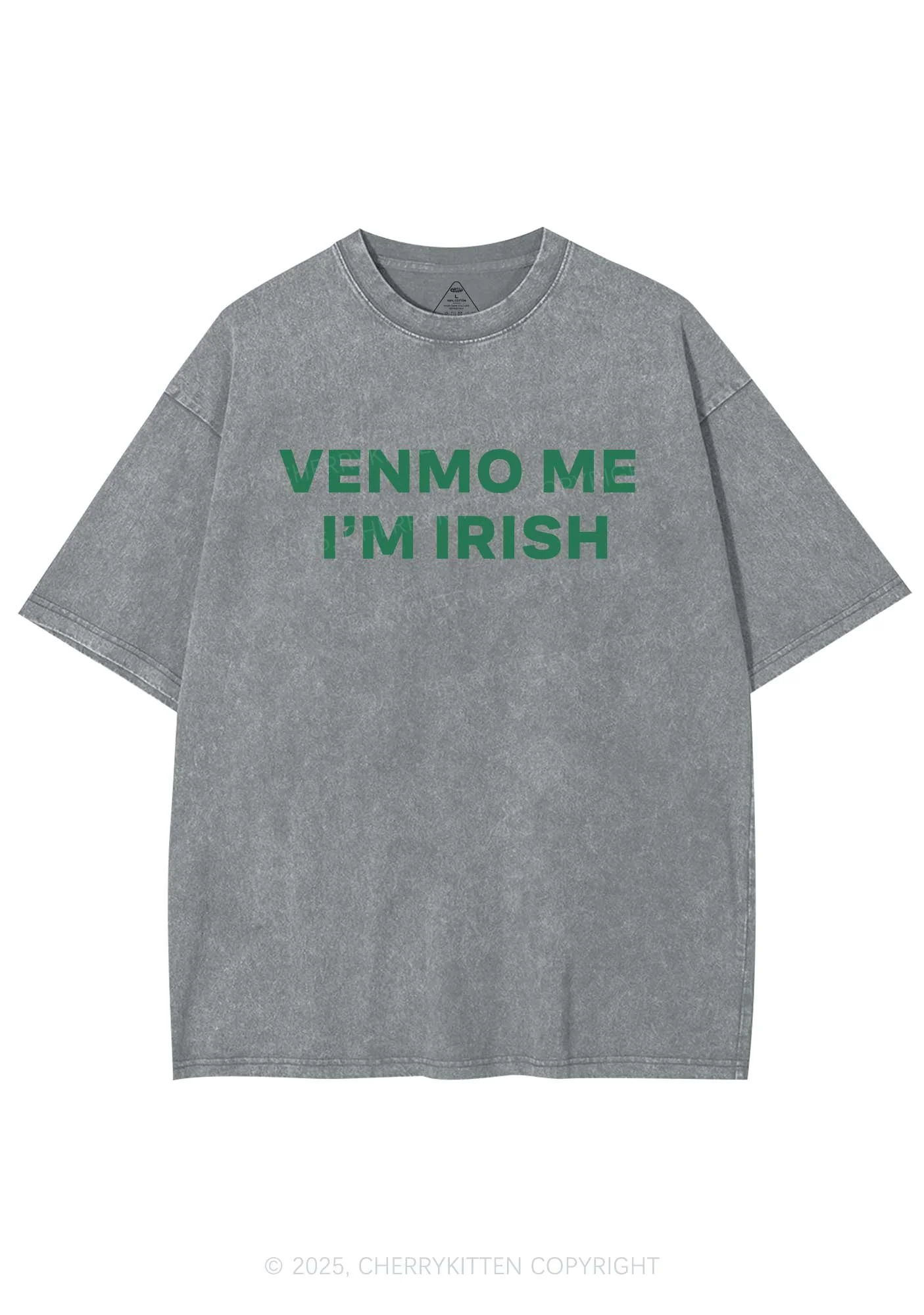 Venmo Me Im Irish St Patricks Y2K Shirts Washed Tee Cherrykitten - Image 7