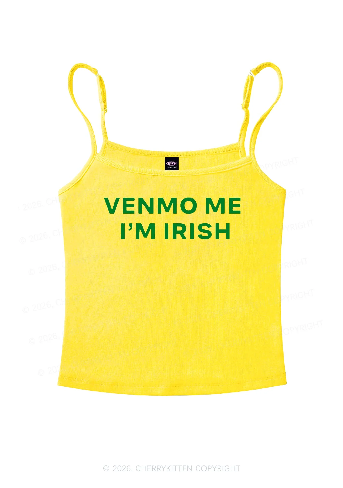 Venmo Me Im Irish St Patricks Y2K Spaghetti Strap Cami Cherrykitten - Image 4