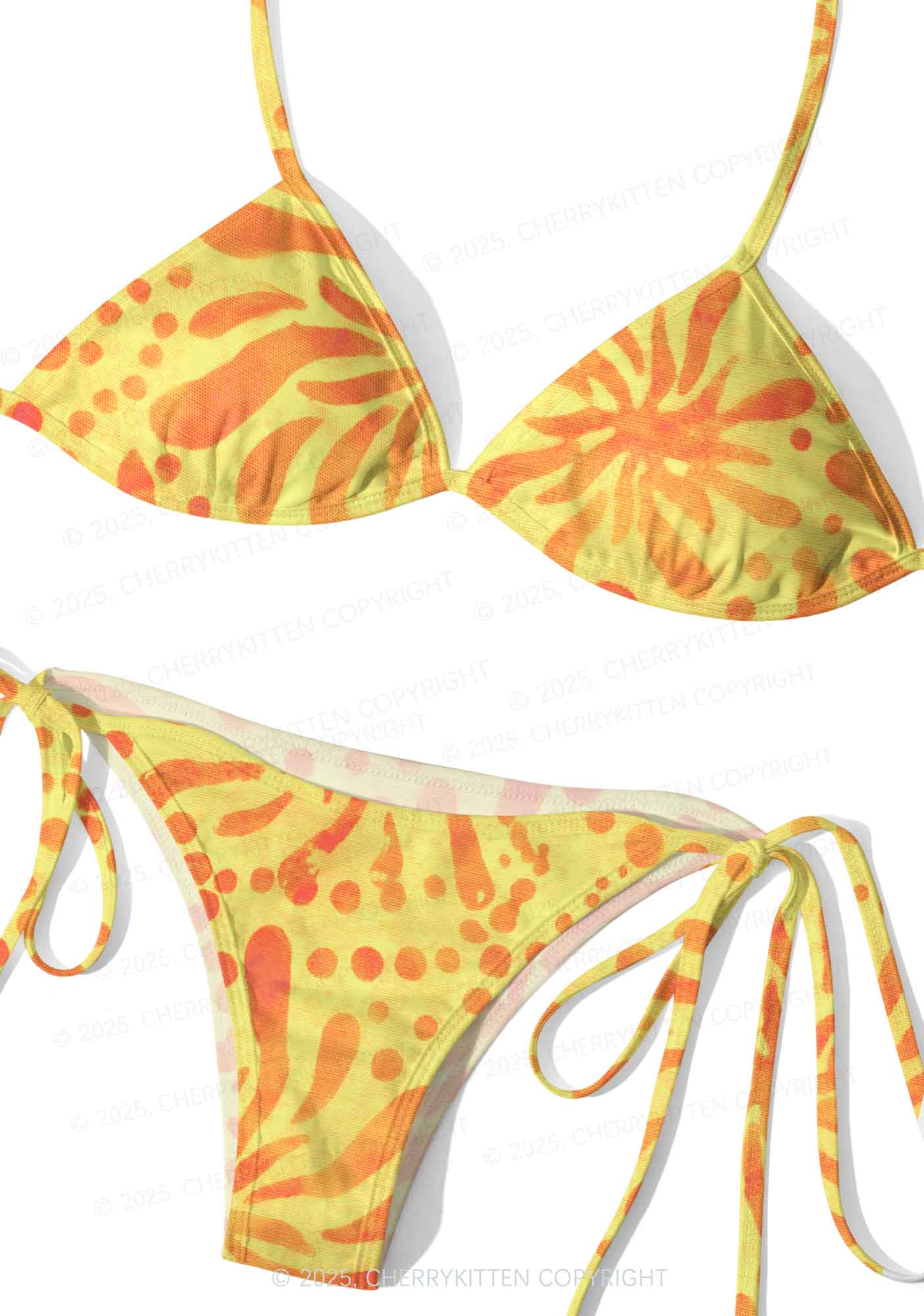 Vibrant Floral Dots Y2K Print Bikini Set Cherrykitten - Image 3