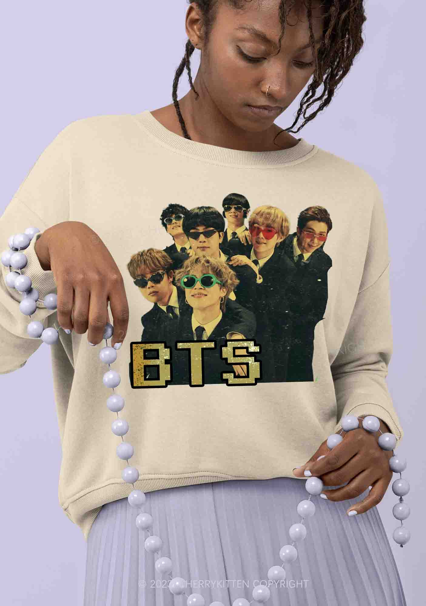 Vintage Bangtan Boys Kpop Y2K Sweatshirt Cherrykitten - Image 2
