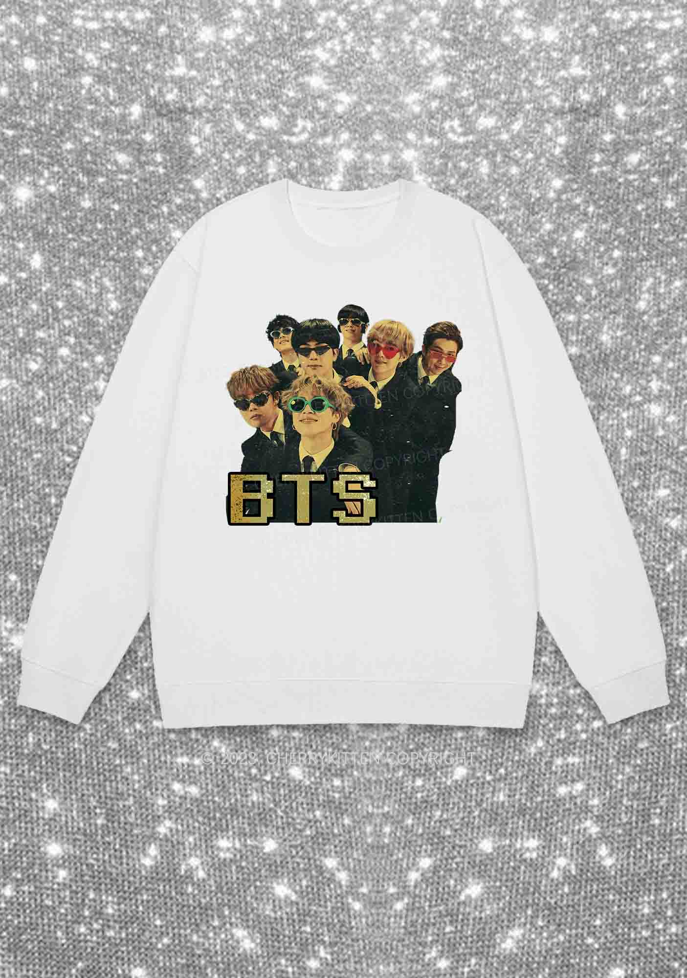 Vintage Bangtan Boys Kpop Y2K Sweatshirt Cherrykitten - Image 3
