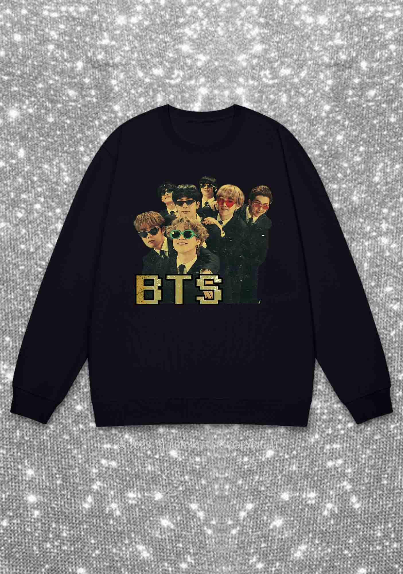 Vintage Bangtan Boys Kpop Y2K Sweatshirt Cherrykitten - Image 4