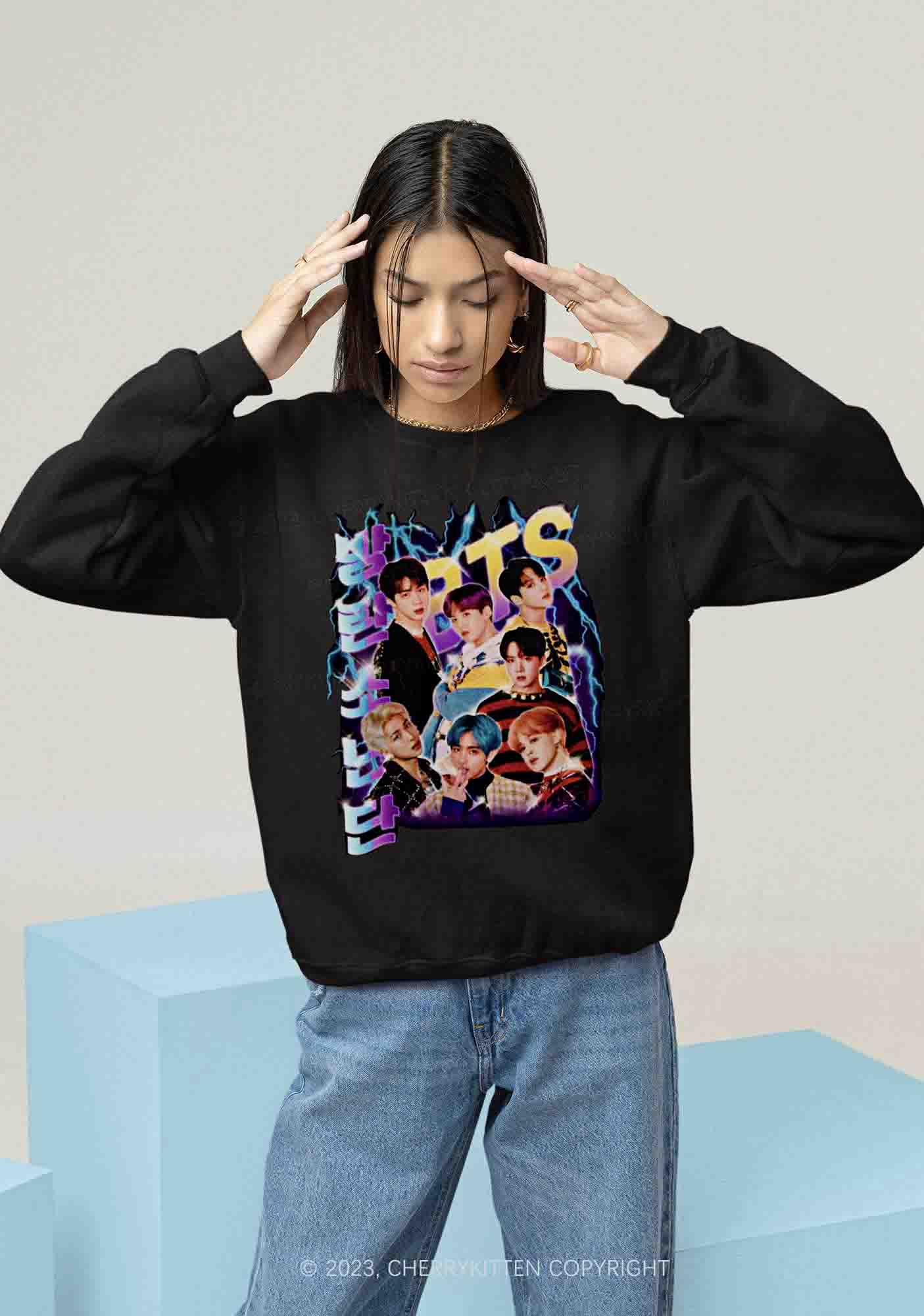 Vintage Bangtan Kpop Style Y2K Sweatshirt Cherrykitten - Image 2