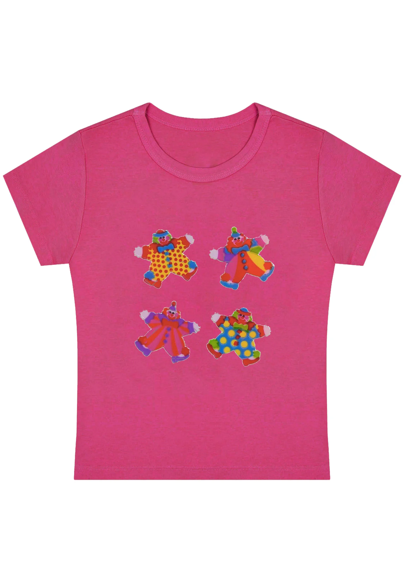 Vintage Circus Clowns Y2K Baby Tee - Image 4