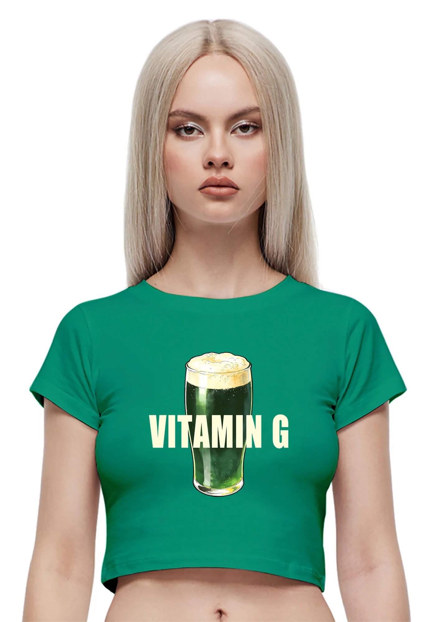 Vitamin G St Patricks Y2K Baby Tee Cherrykitten - Image 2