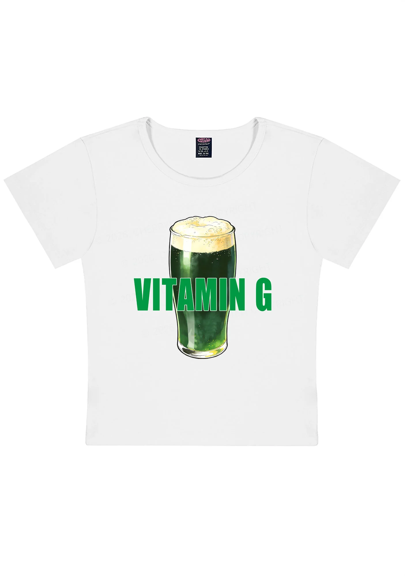 Vitamin G St Patricks Y2K Baby Tee Cherrykitten - Image 3