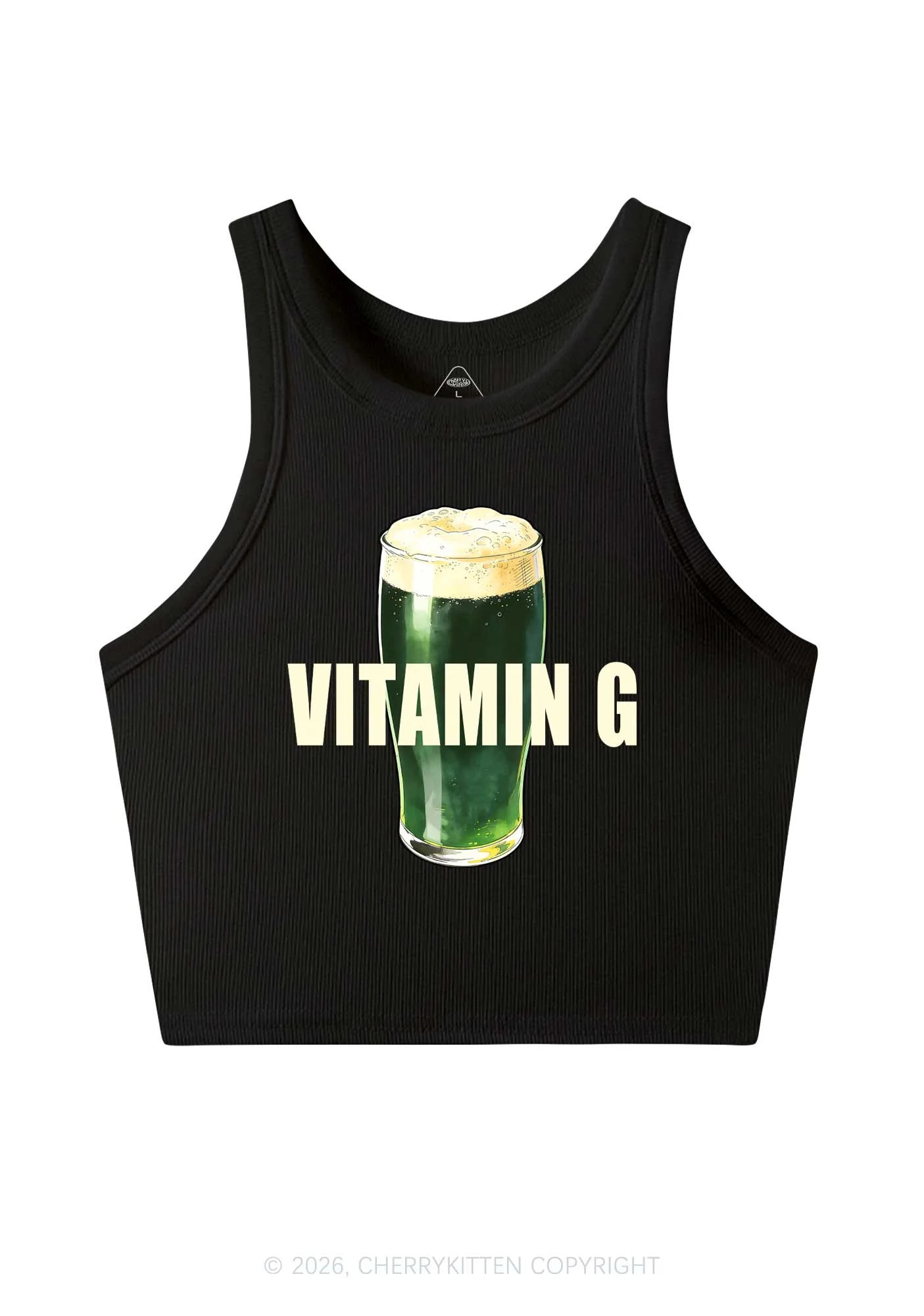 Vitamin G St Patricks Y2K Crop Tank Top Cherrykitten - Image 3